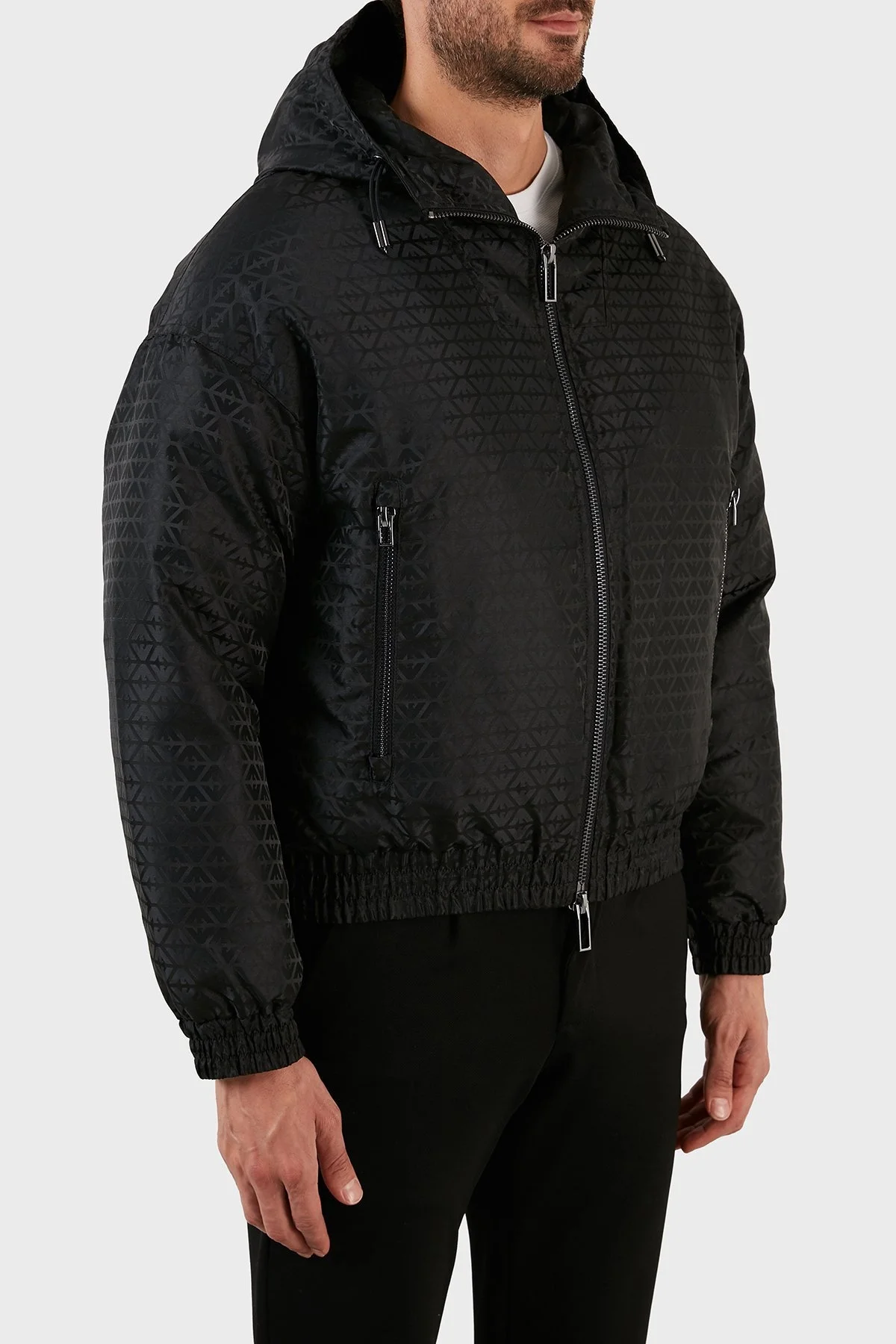 Emporio Armani Regular Fit Kapüşonlu Şişme Erkek Mont 6L1BN9 1NNGZ 0028 SİYAH - 2