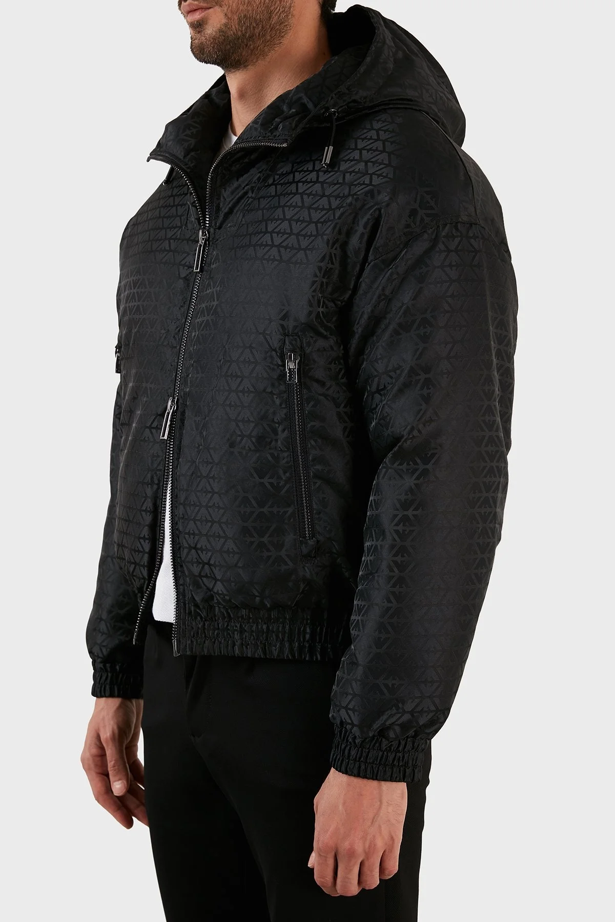 Emporio Armani Regular Fit Kapüşonlu Şişme Erkek Mont 6L1BN9 1NNGZ 0028 SİYAH - 3