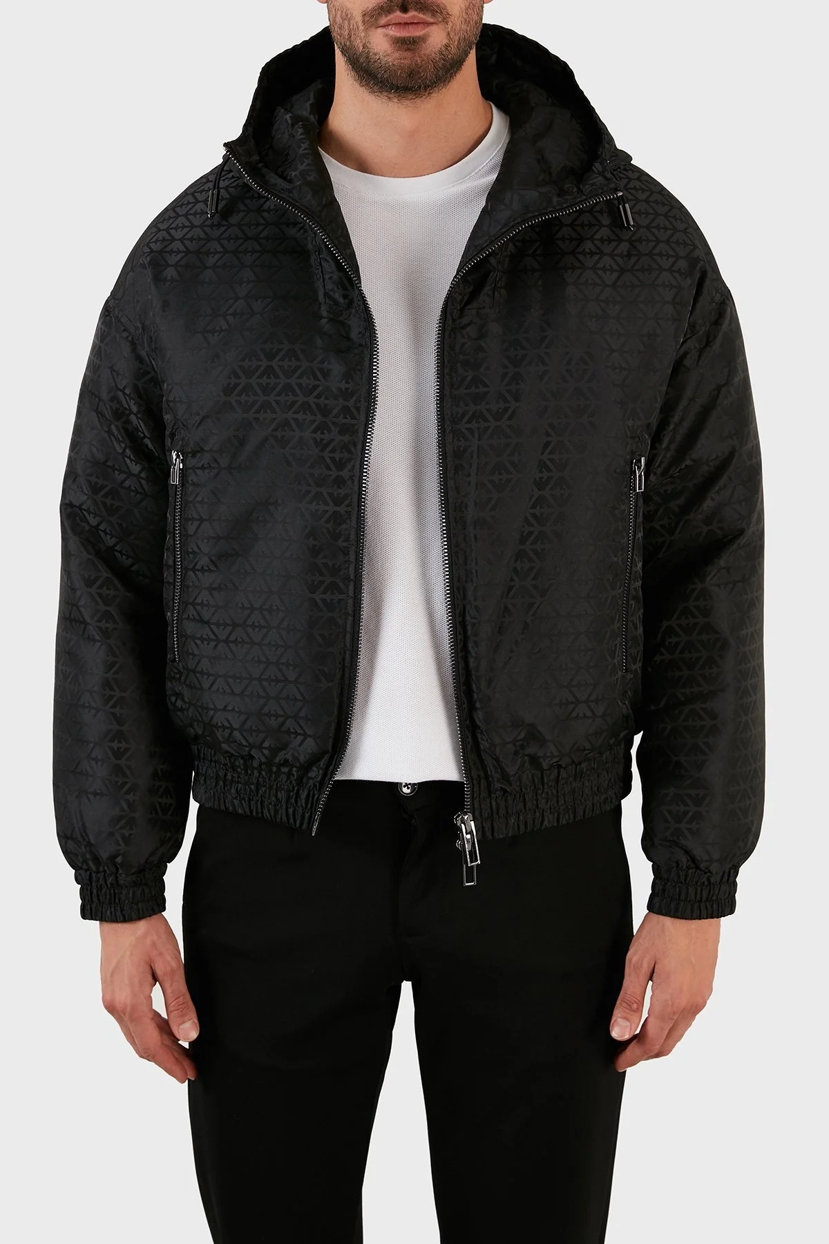 Emporio Armani Regular Fit Kapüşonlu Şişme Erkek Mont 6L1BN9 1NNGZ 0028 SİYAH - 4