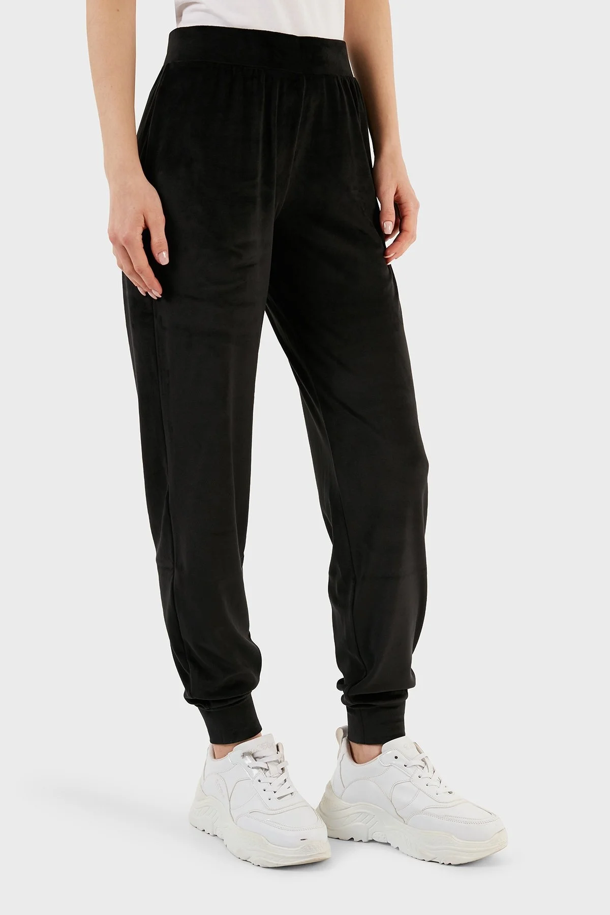 Emporio Armani Regular Fit Kapüşonlu Şönil Bayan Eşofman Takımı 164730 3F260 00020 SİYAH - 4