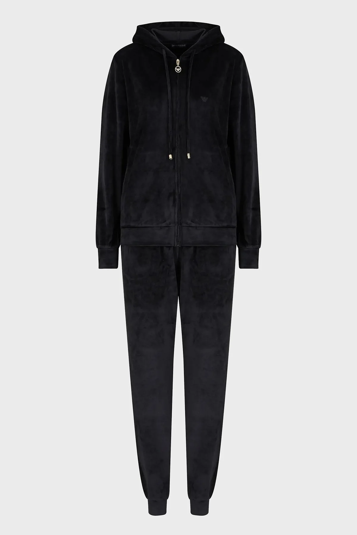 Emporio Armani Regular Fit Kapüşonlu Şönil Bayan Eşofman Takımı 1648894 F2600 0020 SİYAH - 8