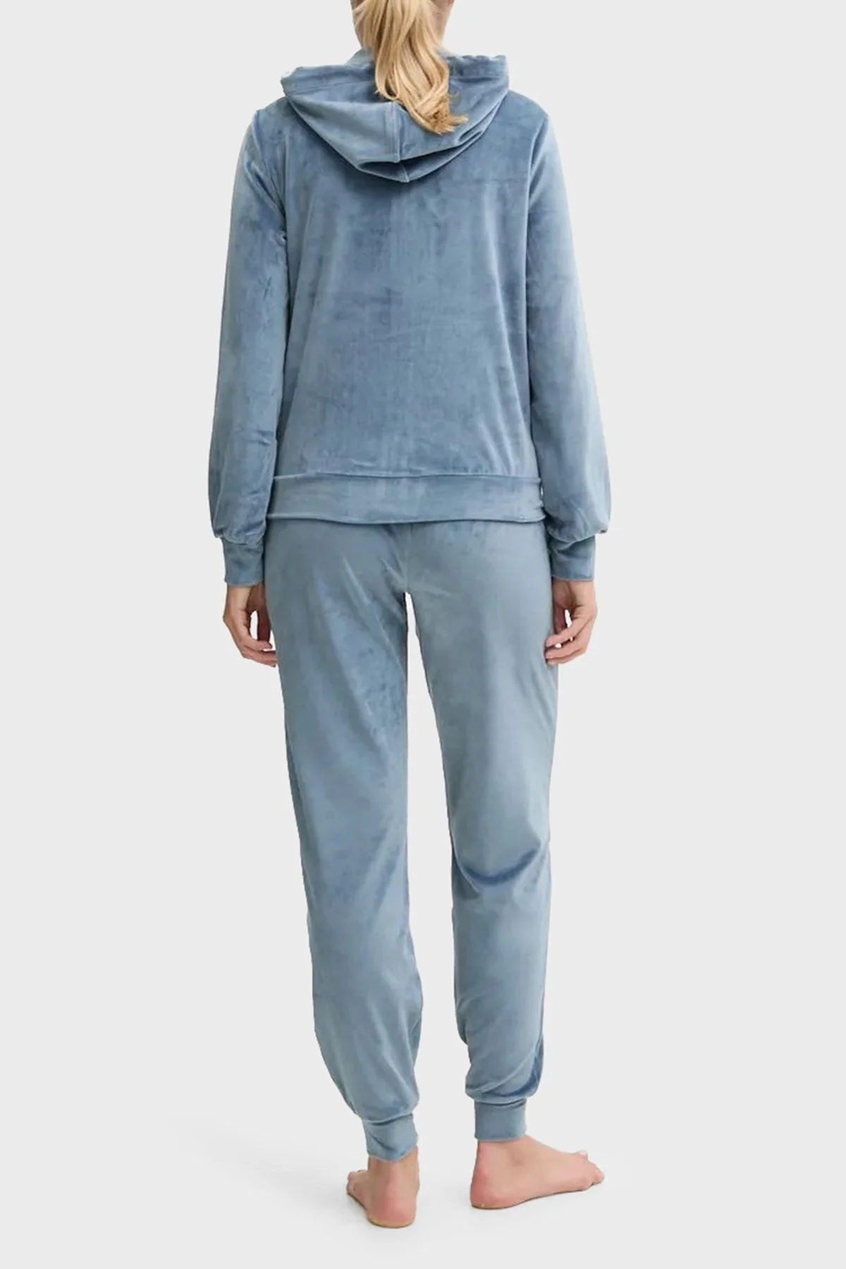 Emporio Armani Regular Fit Kapüşonlu Şönil Bayan Eşofman Takımı 1648894 F2600 3541 MAVİ - 10