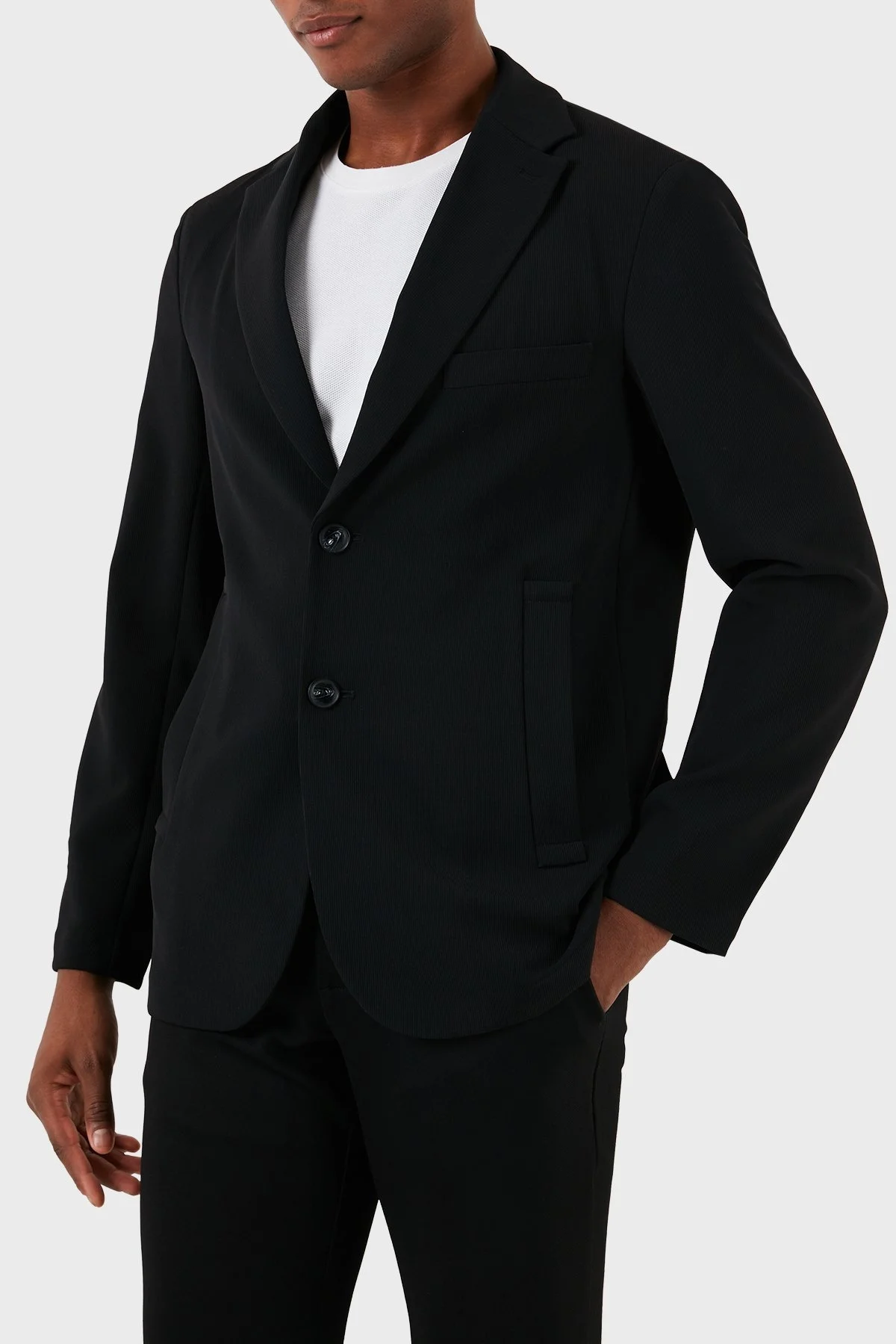 Emporio Armani Regular Fit Kapüşonlu Spor Blazer Erkek Ceket 3D1G73 1NPQZ 0999 SİYAH - 1