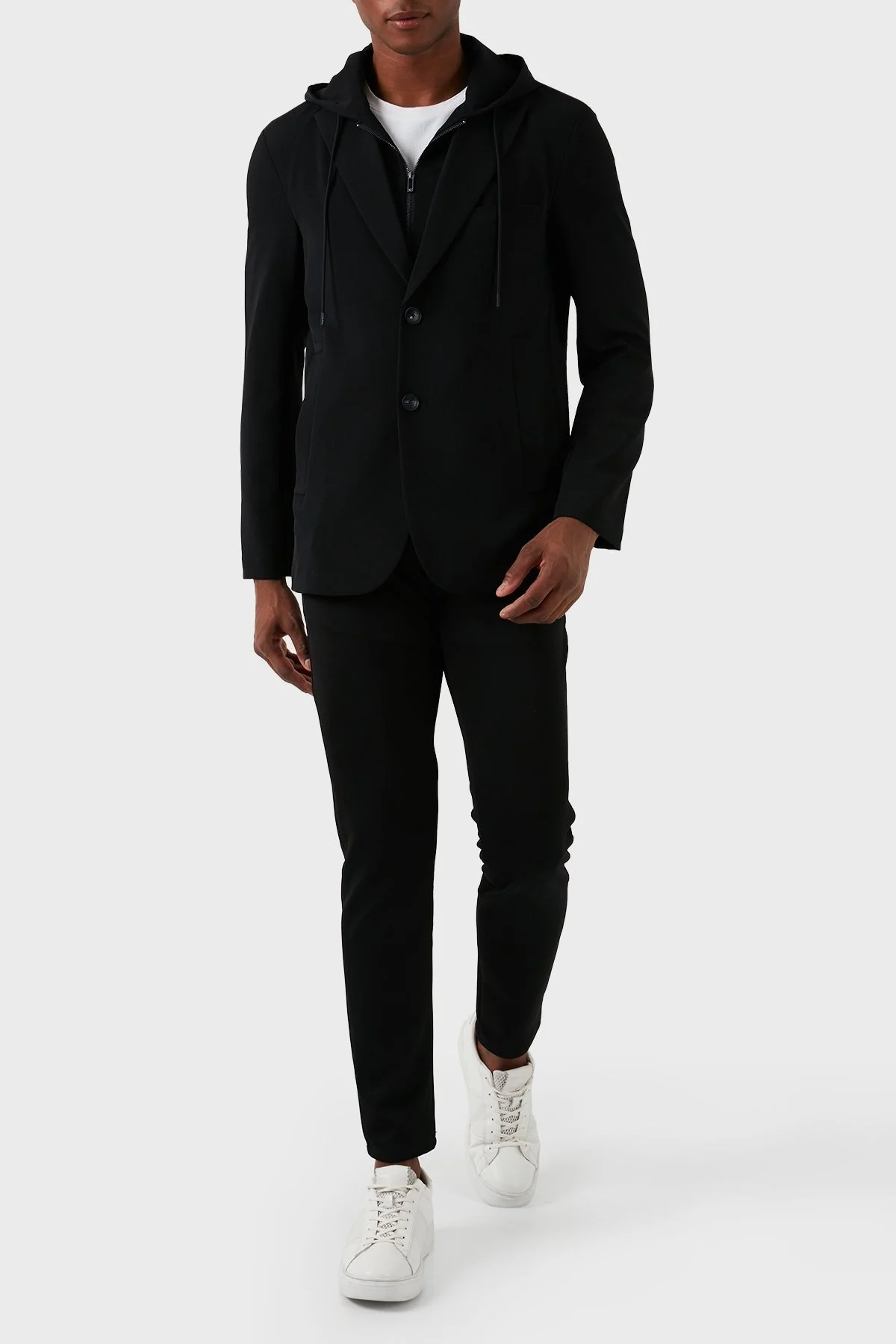 Emporio Armani Regular Fit Kapüşonlu Spor Blazer Erkek Ceket 3D1G73 1NPQZ 0999 SİYAH - 4