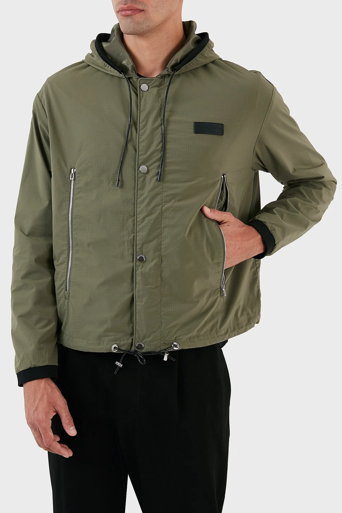 Emporio Armani Regular Fit Kapüşonlu Spor Erkek Ceket 6R1BU2 1NAMZ 0645 YEŞİL - 4