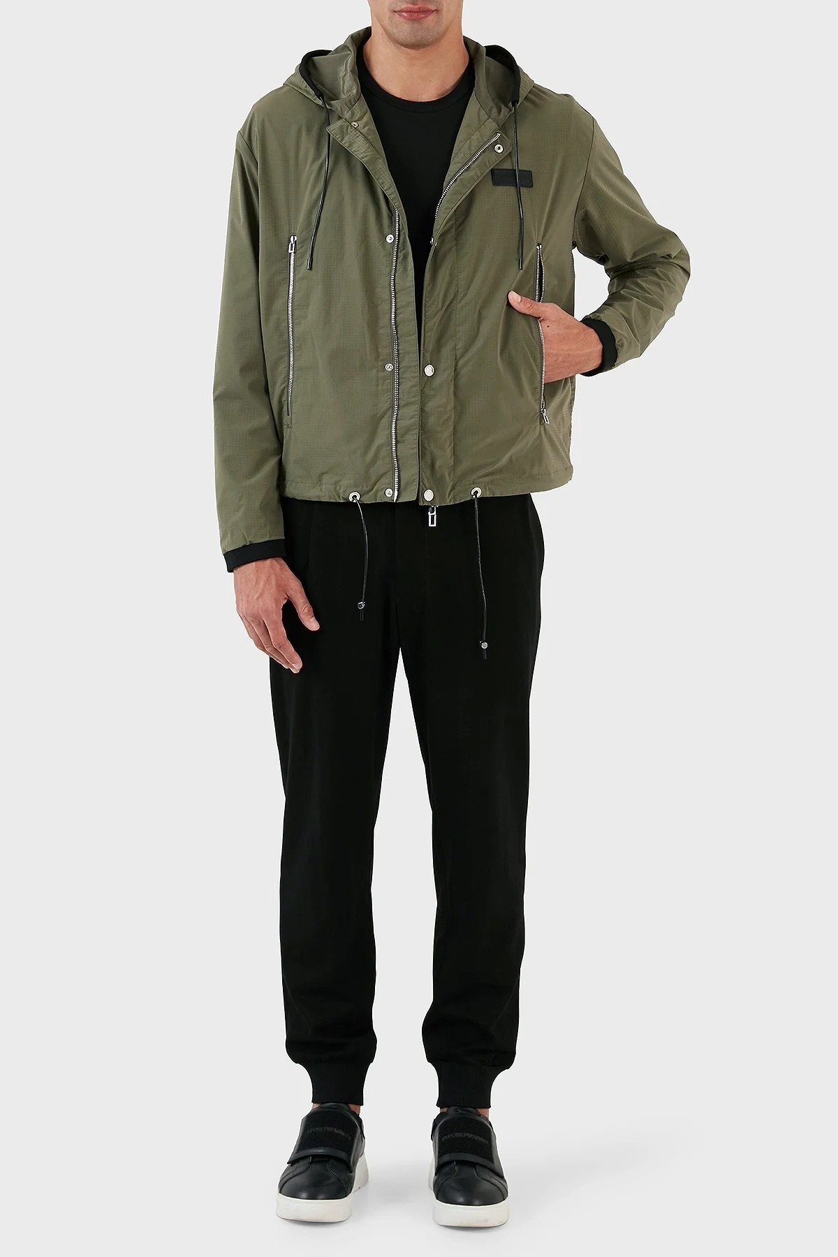 Emporio Armani Regular Fit Kapüşonlu Spor Erkek Ceket 6R1BU2 1NAMZ 0645 YEŞİL - 5