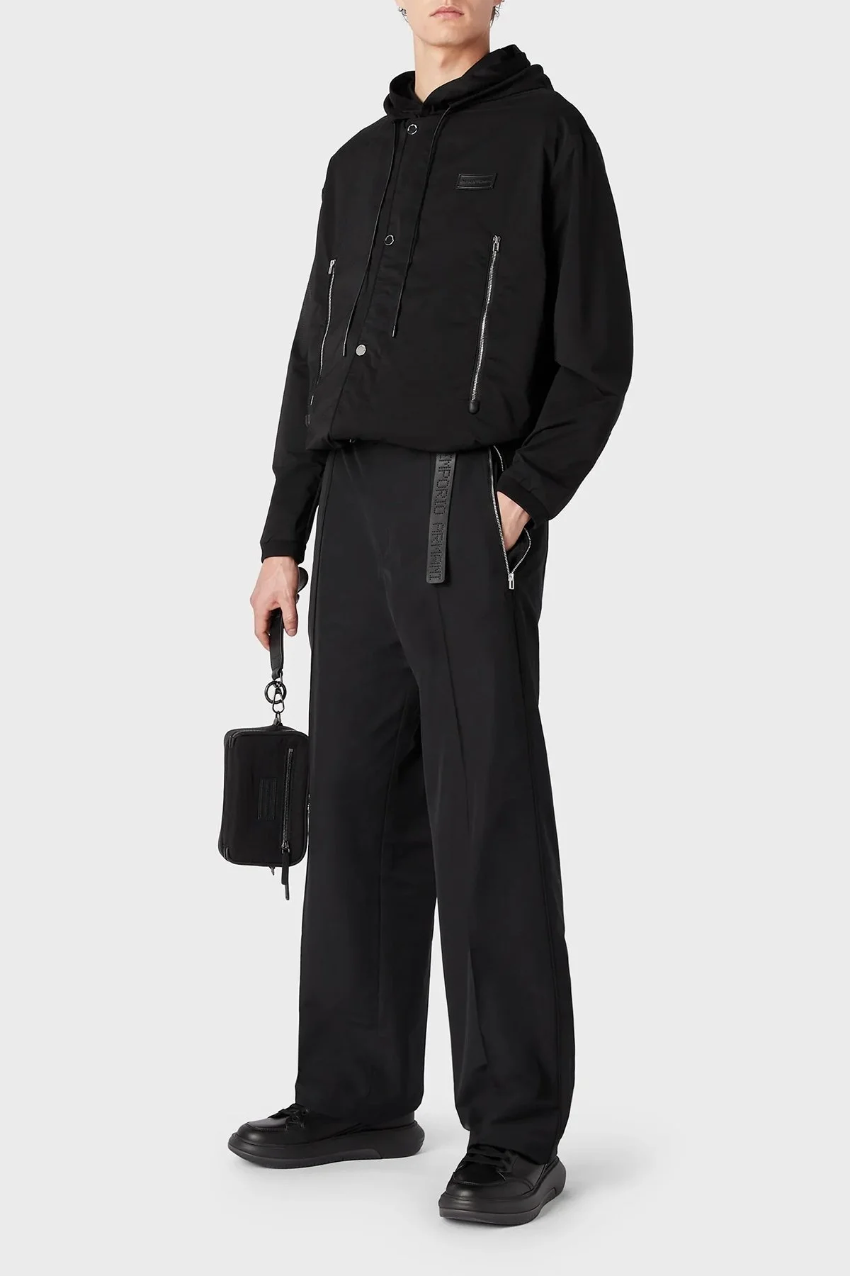 Emporio Armani Regular Fit Kapüşonlu Spor Erkek Ceket 6R1BU2 1NAMZ 0999 SİYAH - 2