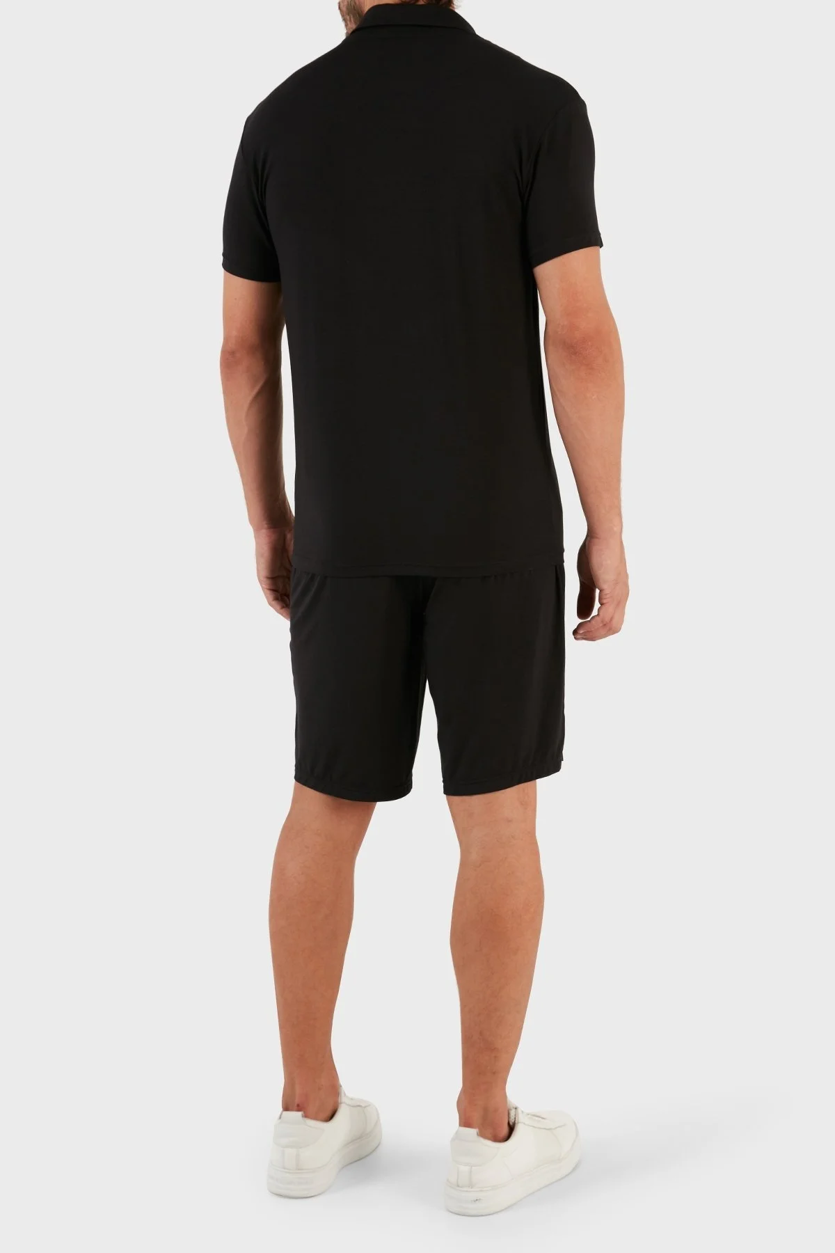 Emporio Armani Regular Fit Kısa Kollu Polo Yaka Erkek Pijama Takımı 111981 3R511 00020 SİYAH - 4