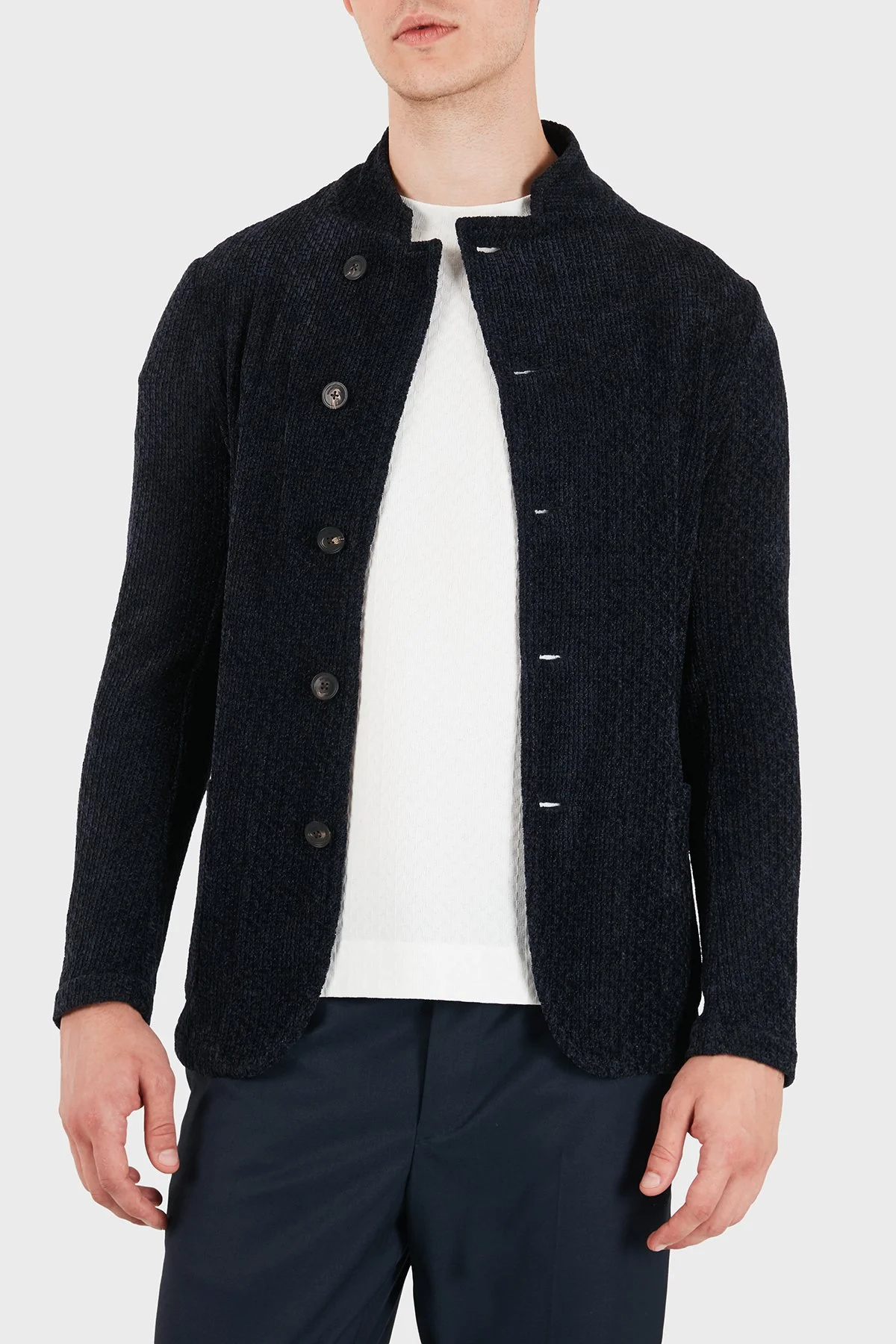 Emporio Armani Regular Fit Klasik Yaka Düğmeli Erkek Ceket EM000144 TE22966 UB109 Lacivert - 1