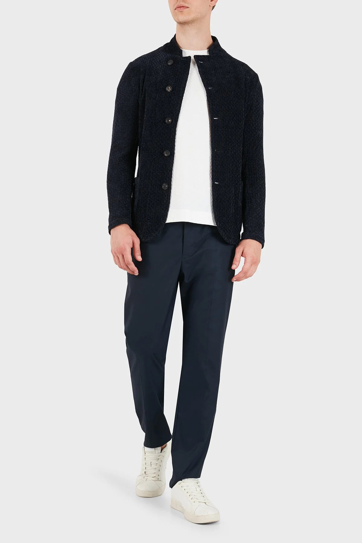 Emporio Armani Regular Fit Klasik Yaka Düğmeli Erkek Ceket EM000144 TE22966 UB109 Lacivert - 2