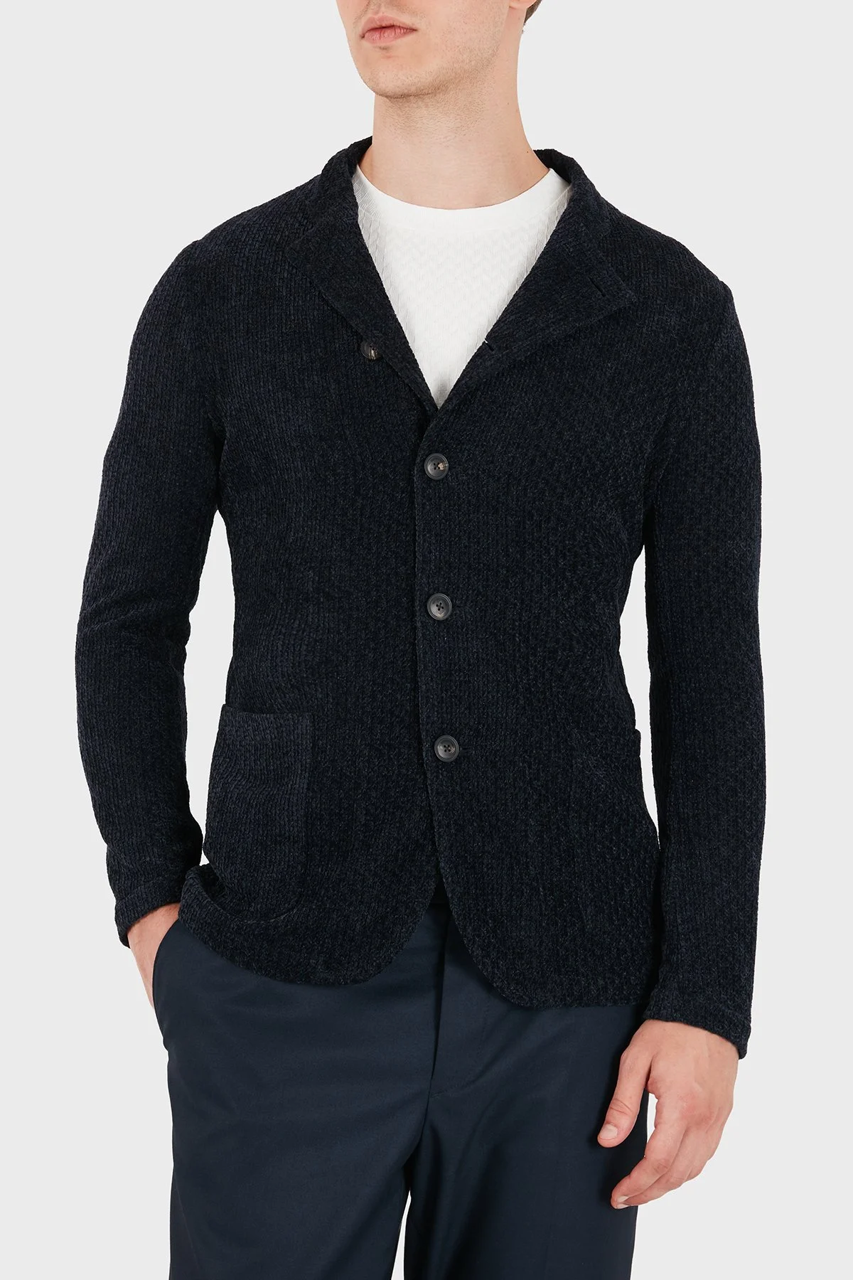 Emporio Armani Regular Fit Klasik Yaka Düğmeli Erkek Ceket EM000144 TE22966 UB109 Lacivert - 6