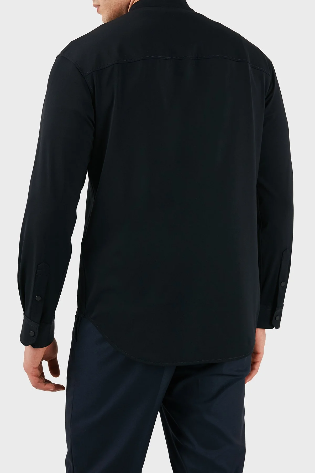 Emporio Armani Regular Fit Klasik Yaka Gizli Fermuarlı Erkek Gömlek EM005427 AF23435 UB118 LACİVERT - 7