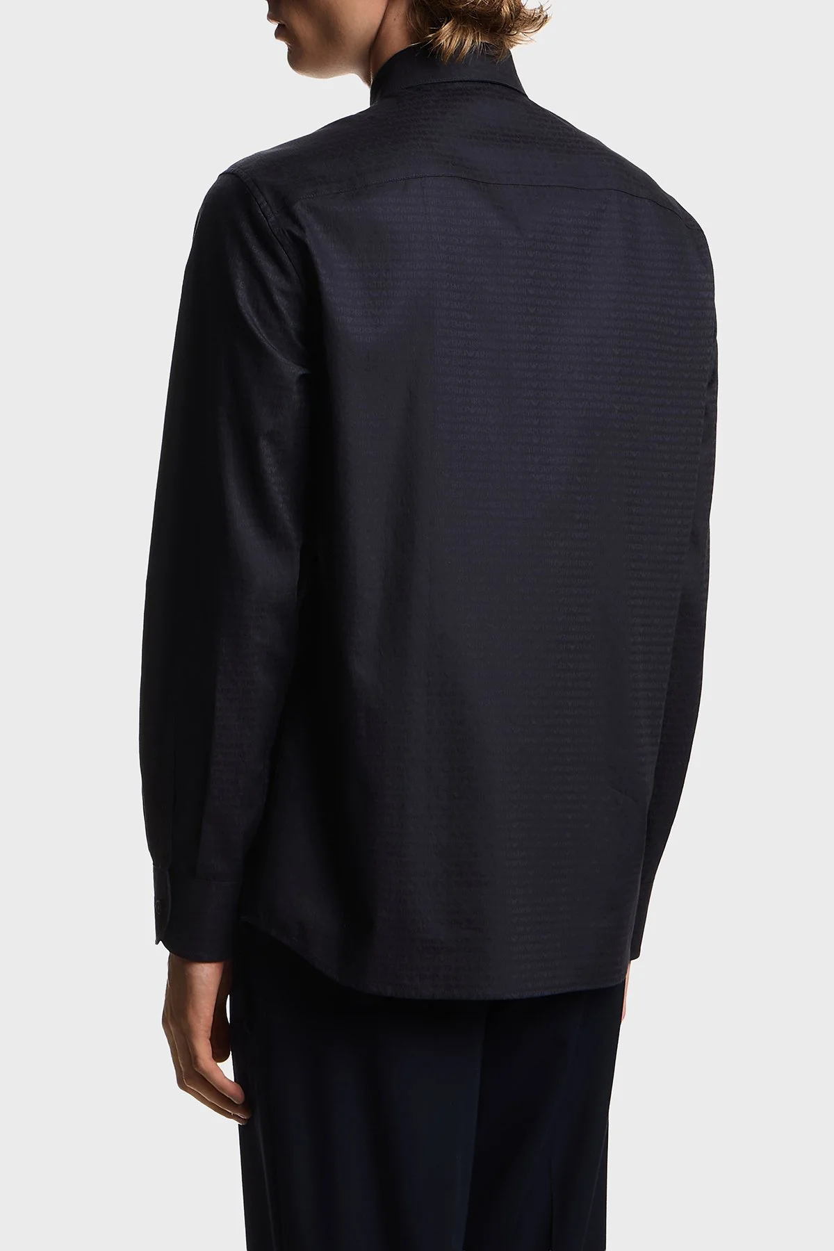 Emporio Armani Regular Fit Klasik Yaka Uzun Kollu Erkek Gömlek EM001537 AF18123 FB319 LACİVERT - 2