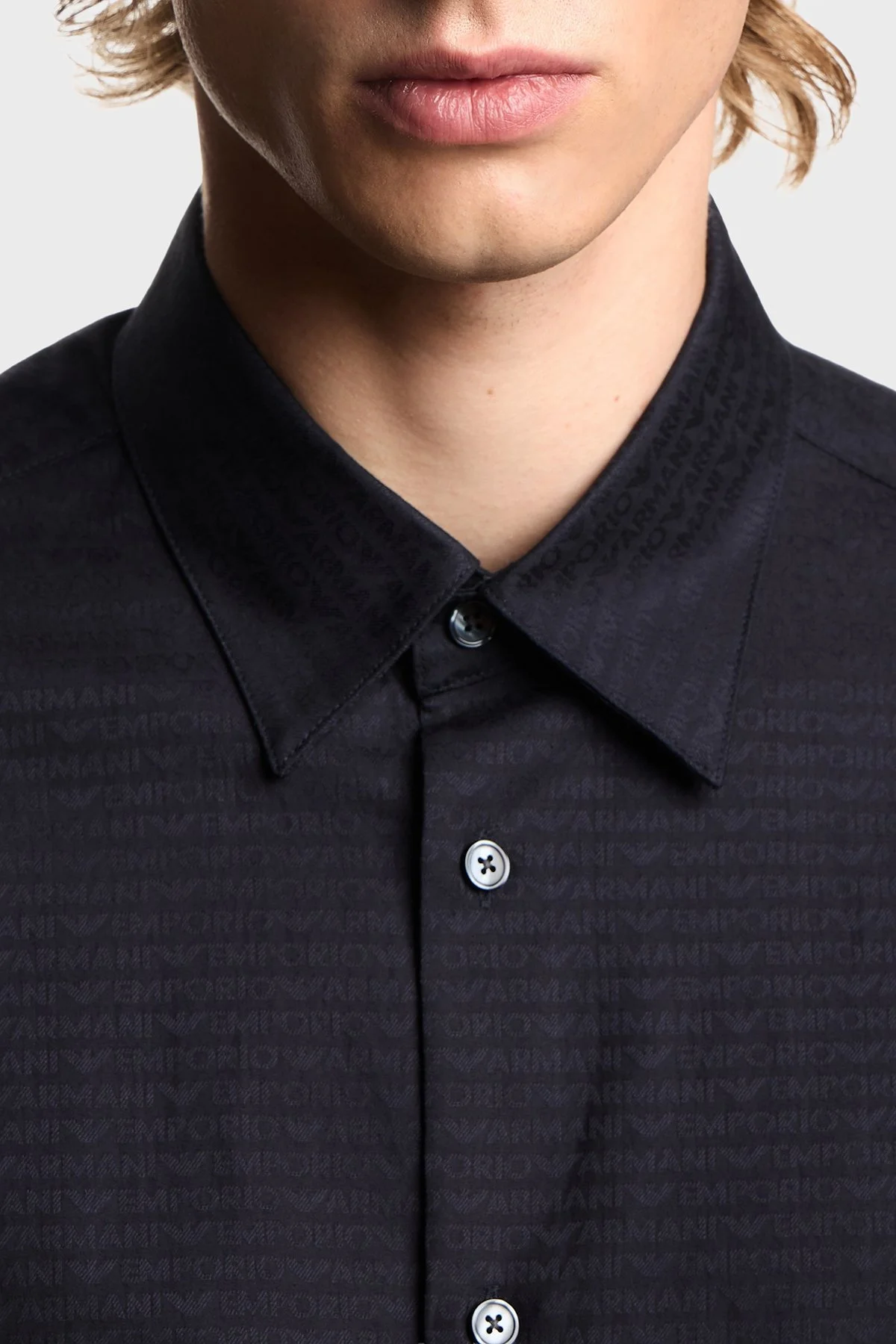 Emporio Armani Regular Fit Klasik Yaka Uzun Kollu Erkek Gömlek EM001537 AF18123 FB319 LACİVERT - 3