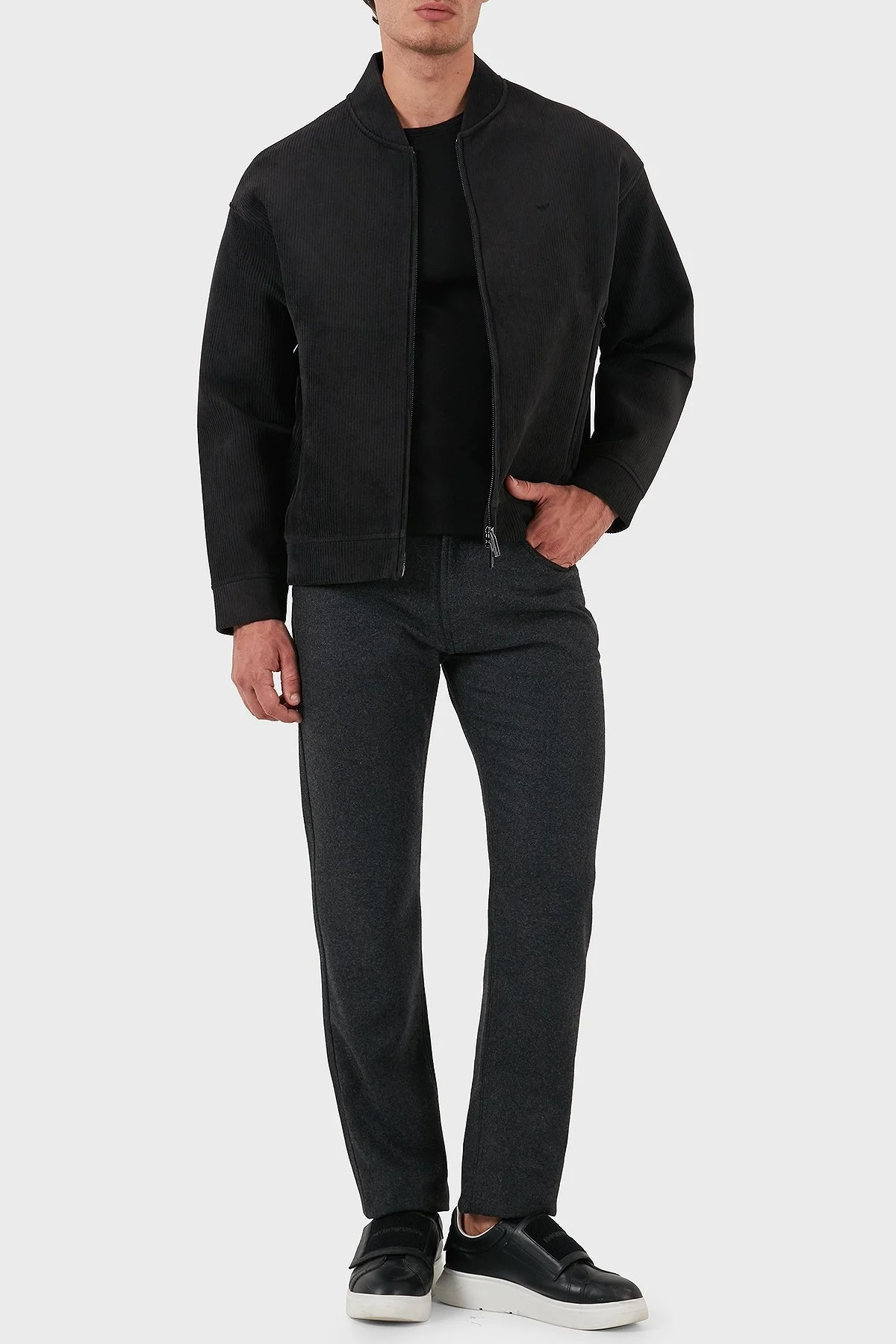 Emporio Armani Regular Fit Kolej Yaka Erkek Sweat 6D1M98 1JOWZ 0999 SİYAH - 3