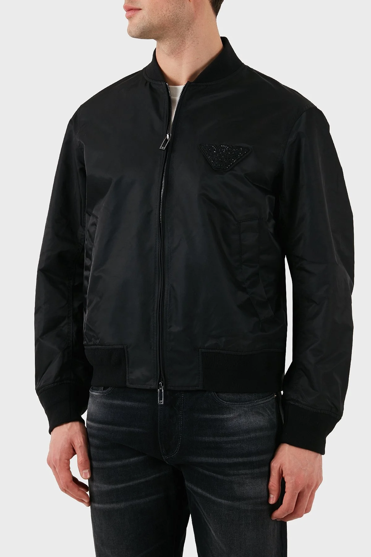 Emporio Armani Regular Fit Kolej Yaka Logolu Bomber Erkek Mont EM001865 AF15344 U8133 SİYAH - 11
