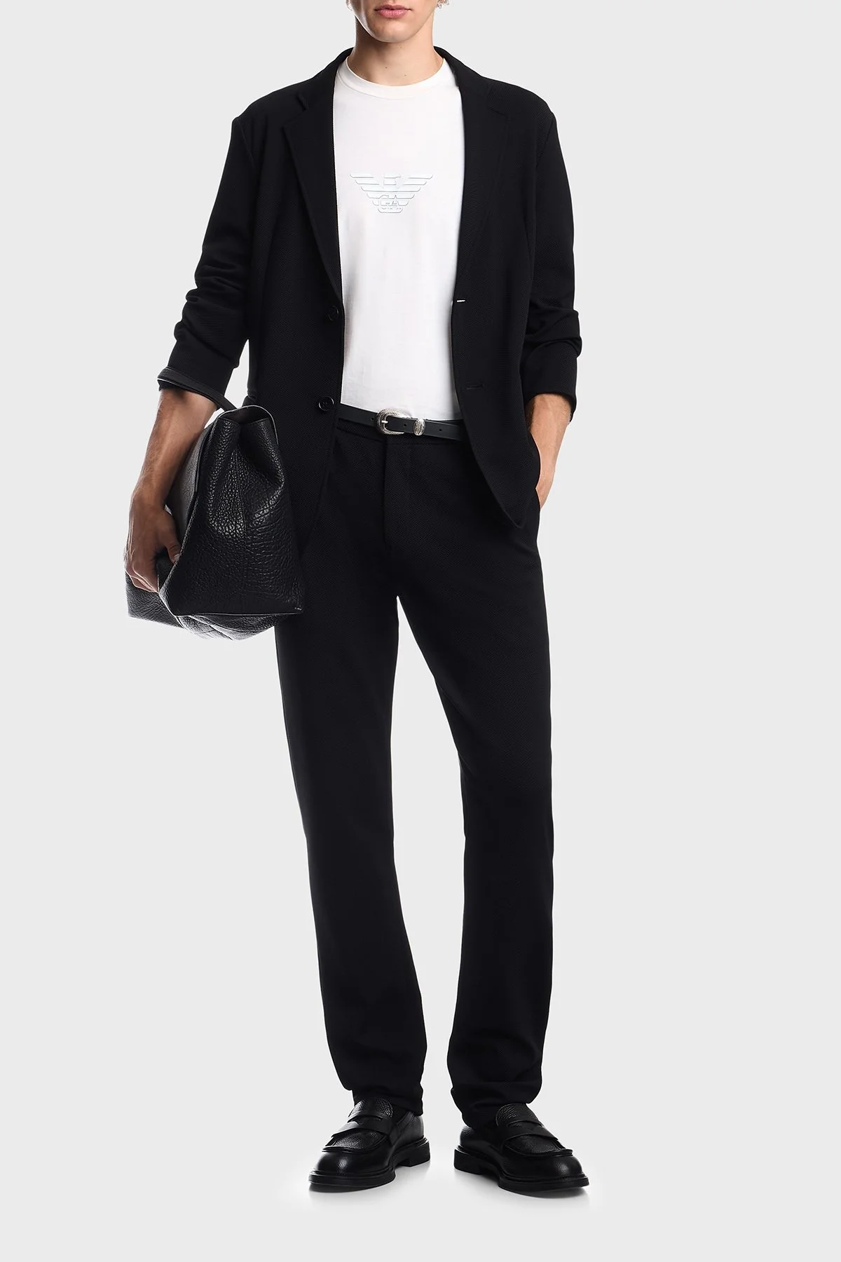 Emporio Armani Regular Fit Kruvaze Yaka Blazer Erkek Ceket EM000142 TE22904 UC001 Siyah - 2