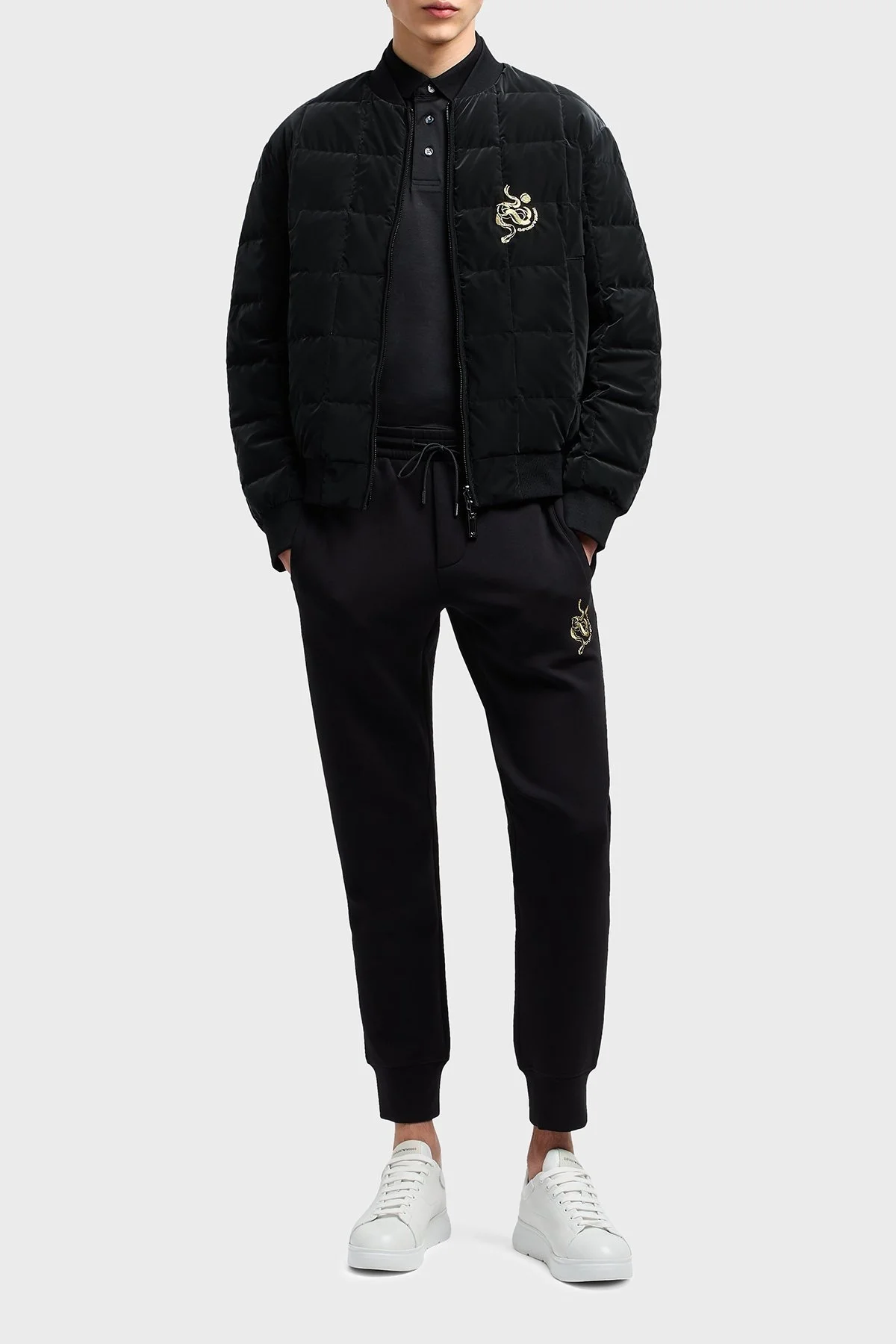 Emporio Armani Regular Fit Lastikli Bel Ribanalı Paça Jogger Erkek Pantolon EM001701 AF10013 UC001 SİYAH - 3