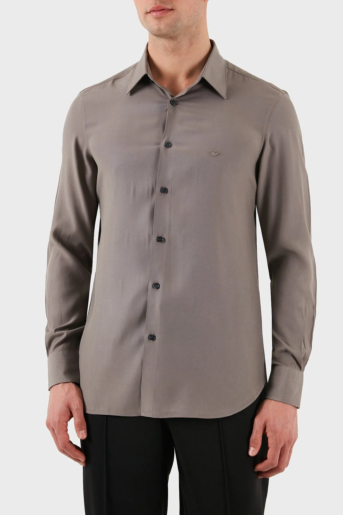 Emporio Armani Regular Fit Logolu Erkek Gömlek EM001537 AF14214 U6107 VİZON - 5