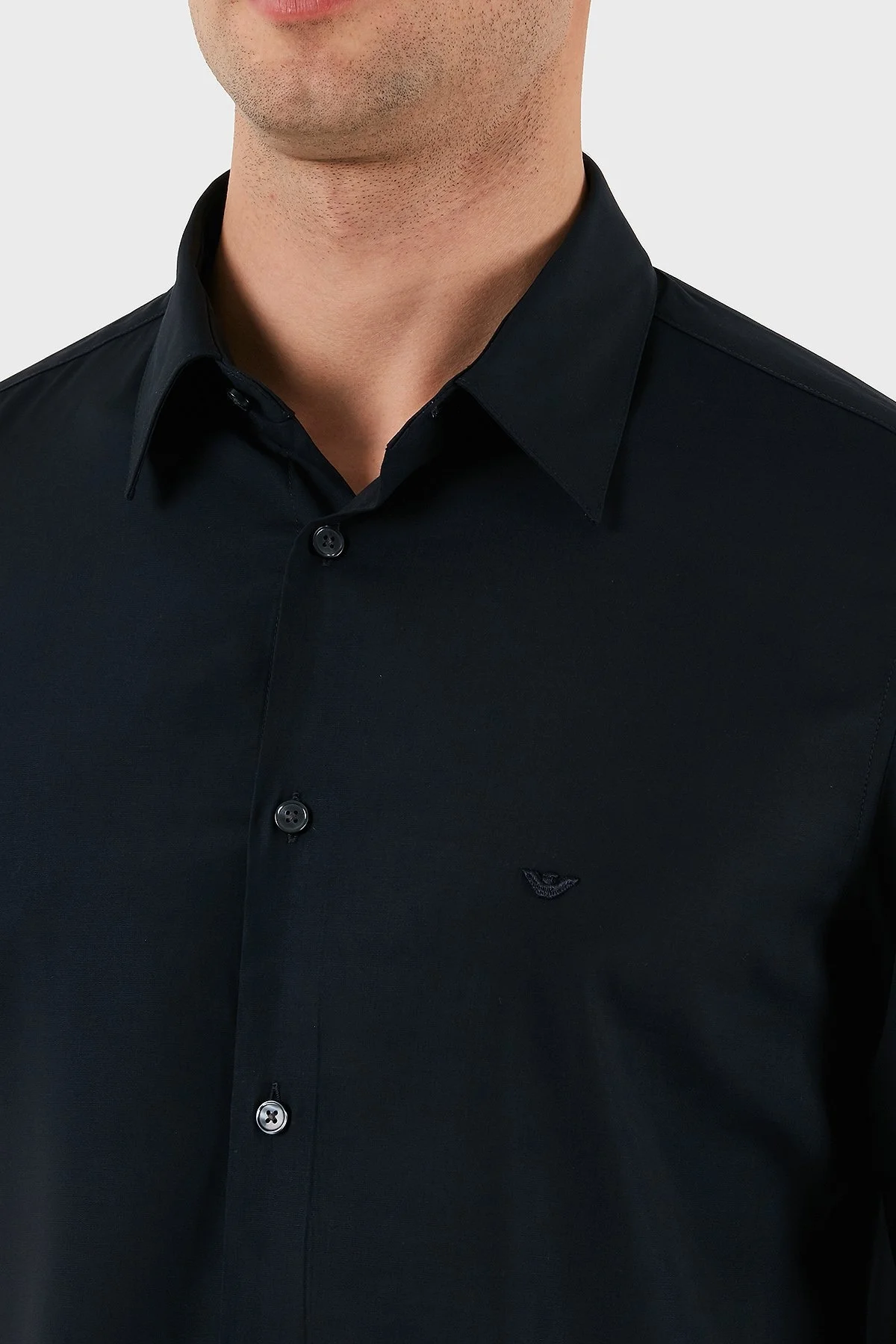 Emporio Armani Regular Fit Logolu Erkek Gömlek EM001537 AF14214 UB118 LACİVERT - 7