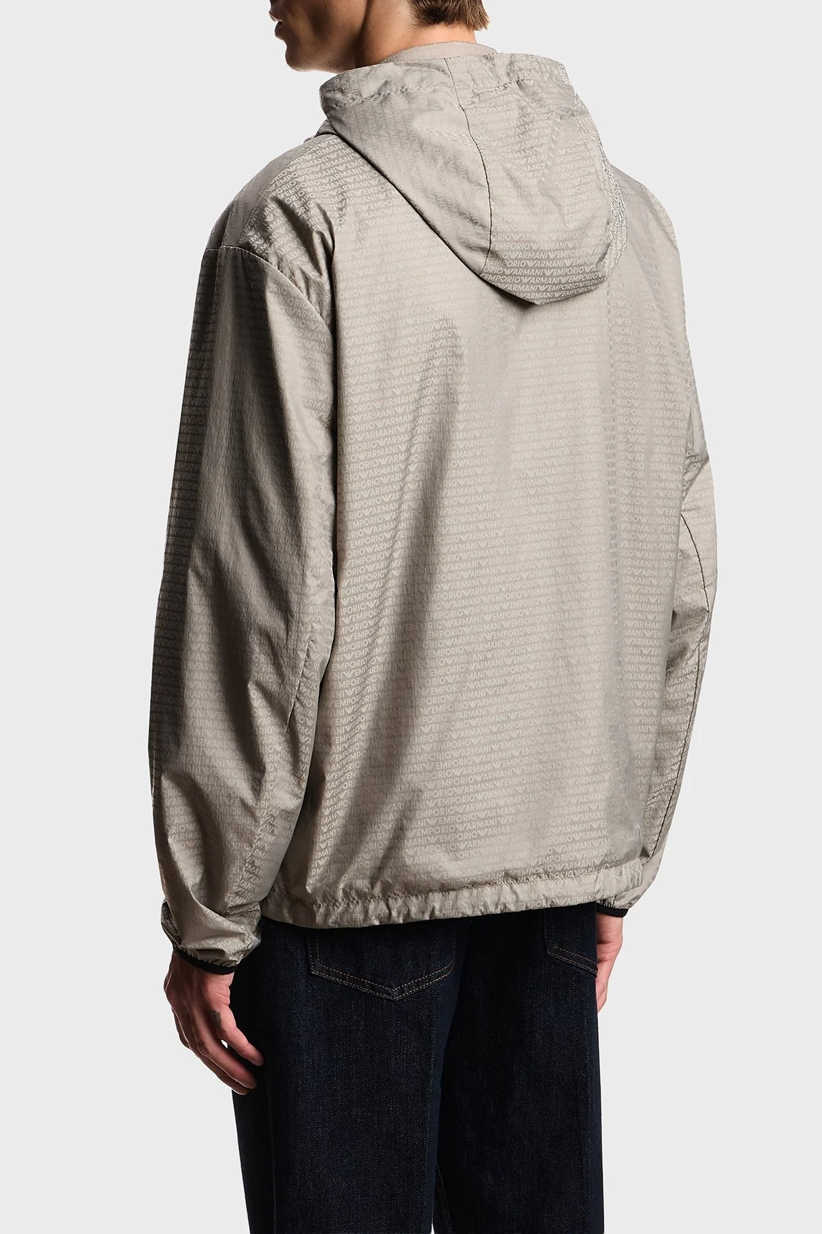 Emporio Armani Regular Fit Logolu Kapüşon Yaka Erkek Mont EM004952 AF15384 U8049 VİZON - 3