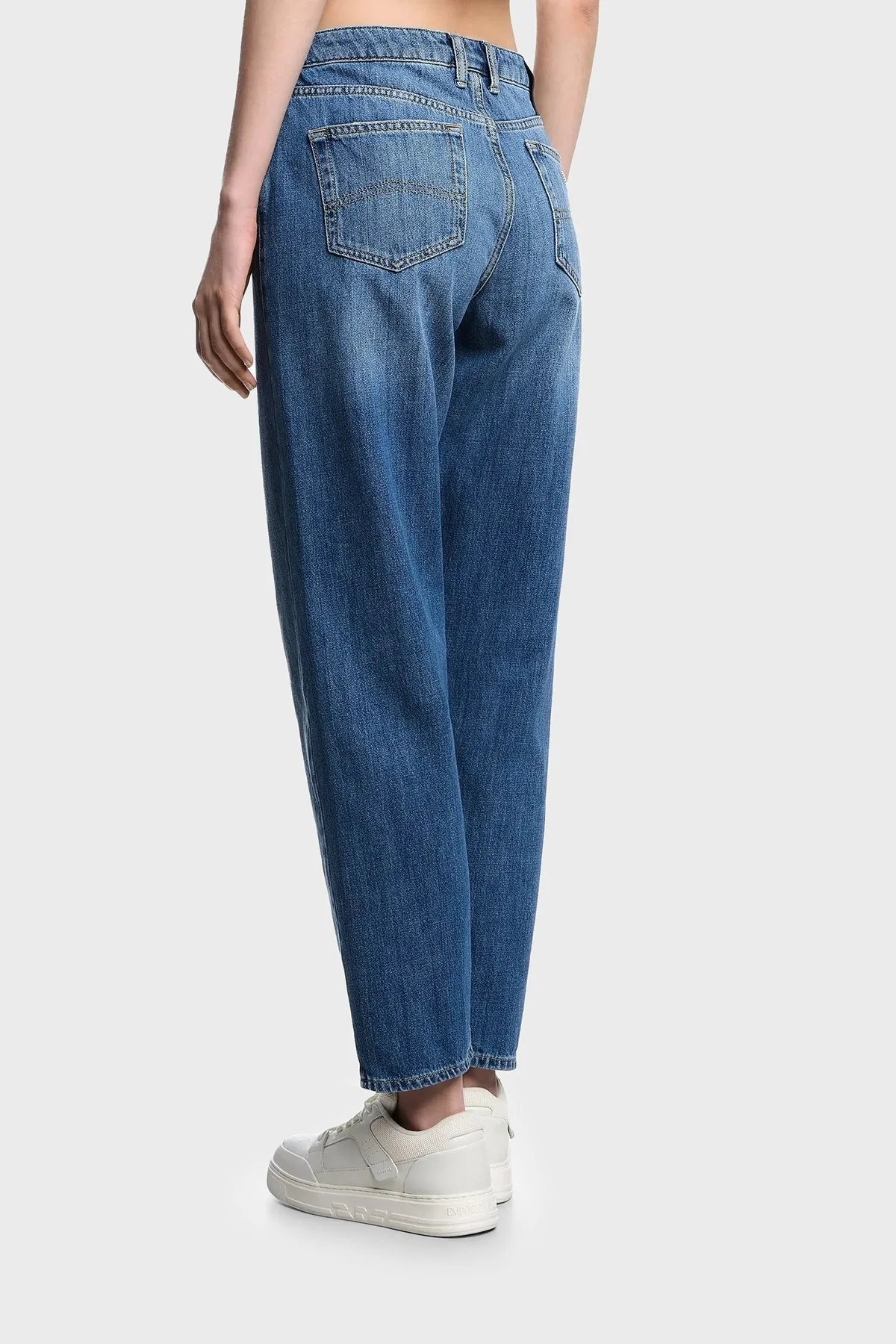 Emporio Armani Regular Fit Normal Bel Daralan Paça Jeans Bayan Kot Pantolon EW001502 AF12676 MB002 LACİVERT - 8