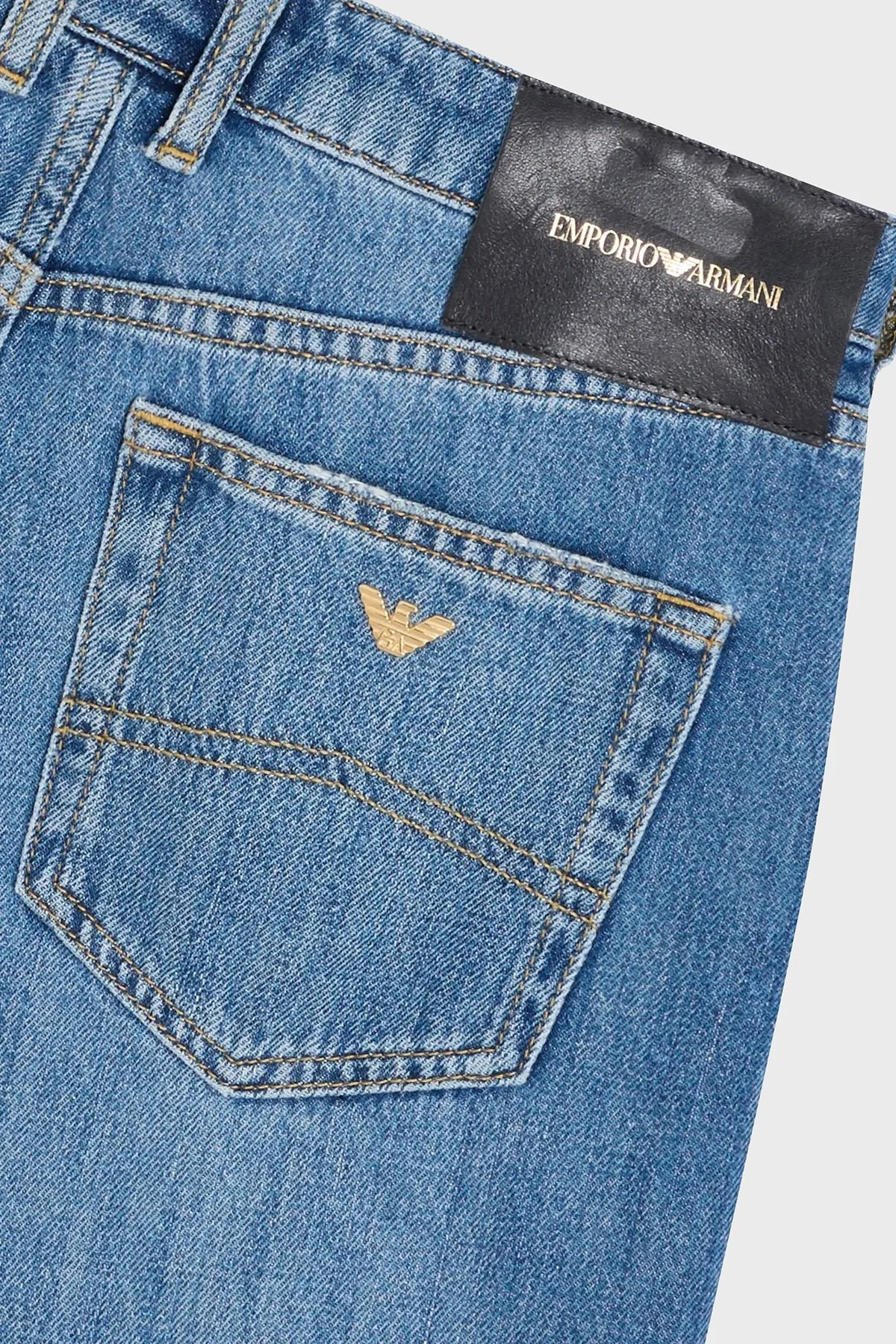 Emporio Armani Regular Fit Normal Bel Daralan Paça Jeans Bayan Kot Pantolon EW001502 AF12676 MB002 LACİVERT - 11