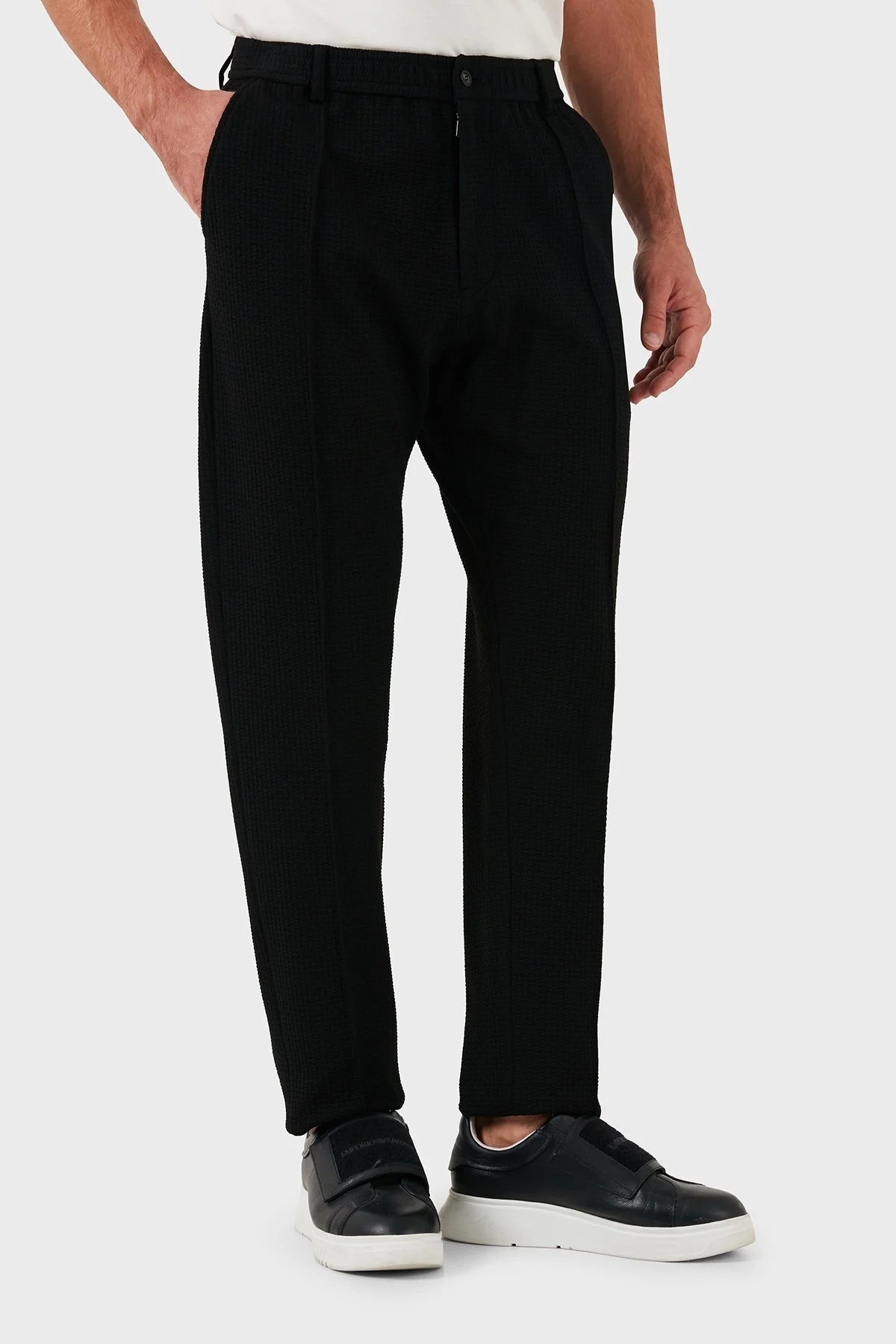 Emporio Armani Regular Fit Normal Bel Düz Paça Erkek Pantolon EM000440 TE11235 UC001 SİYAH - 11