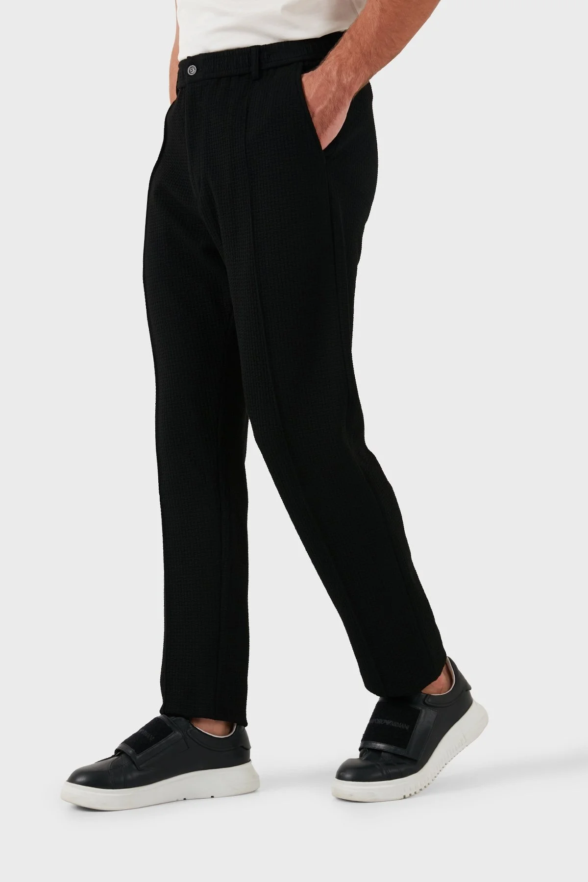 Emporio Armani Regular Fit Normal Bel Düz Paça Erkek Pantolon EM000440 TE11235 UC001 SİYAH - 12