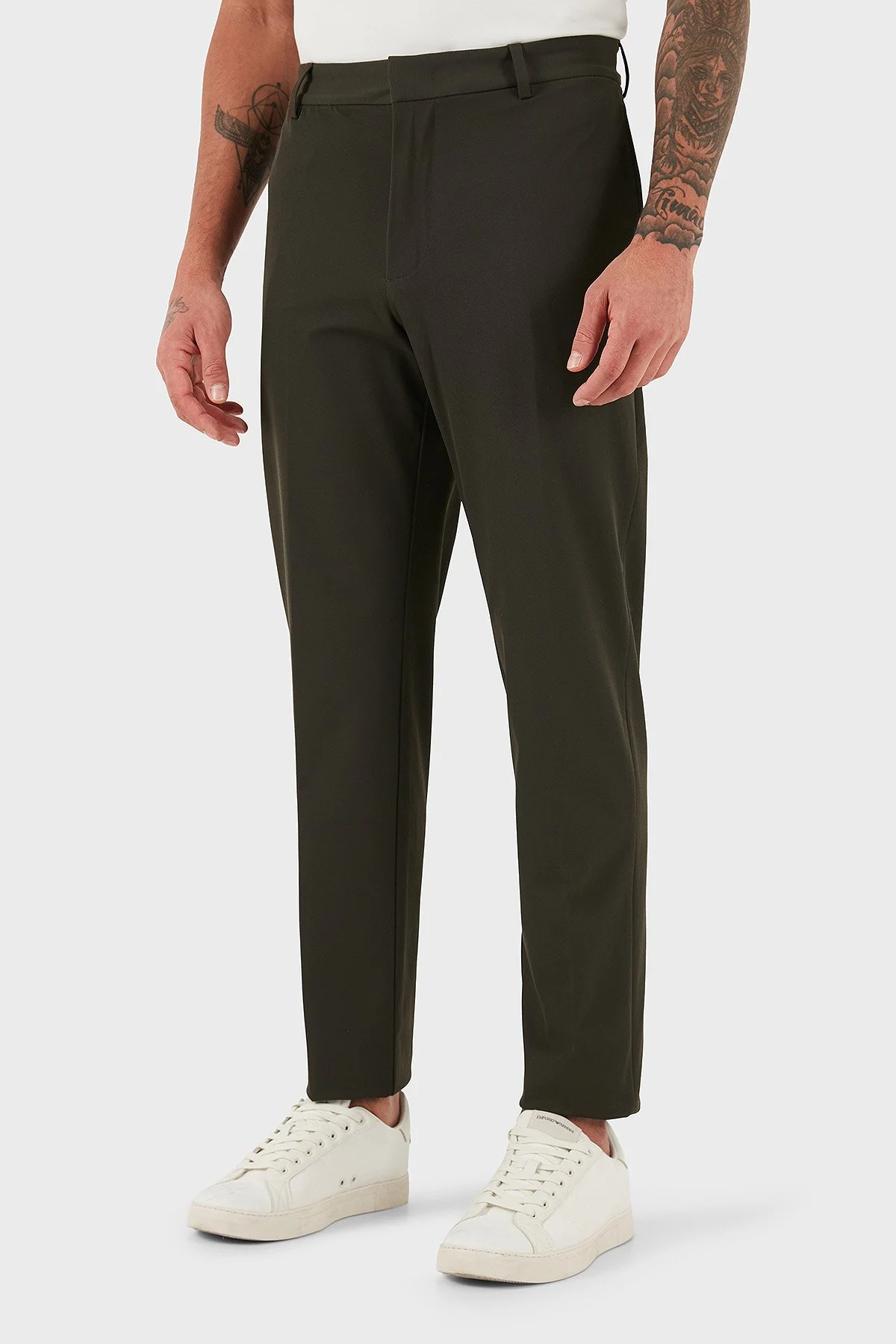 Emporio Armani Regular Fit Normal Bel Düz Paça Klasik Erkek Pantolon EM001505 AF18502 U8120 HAKİ - 2