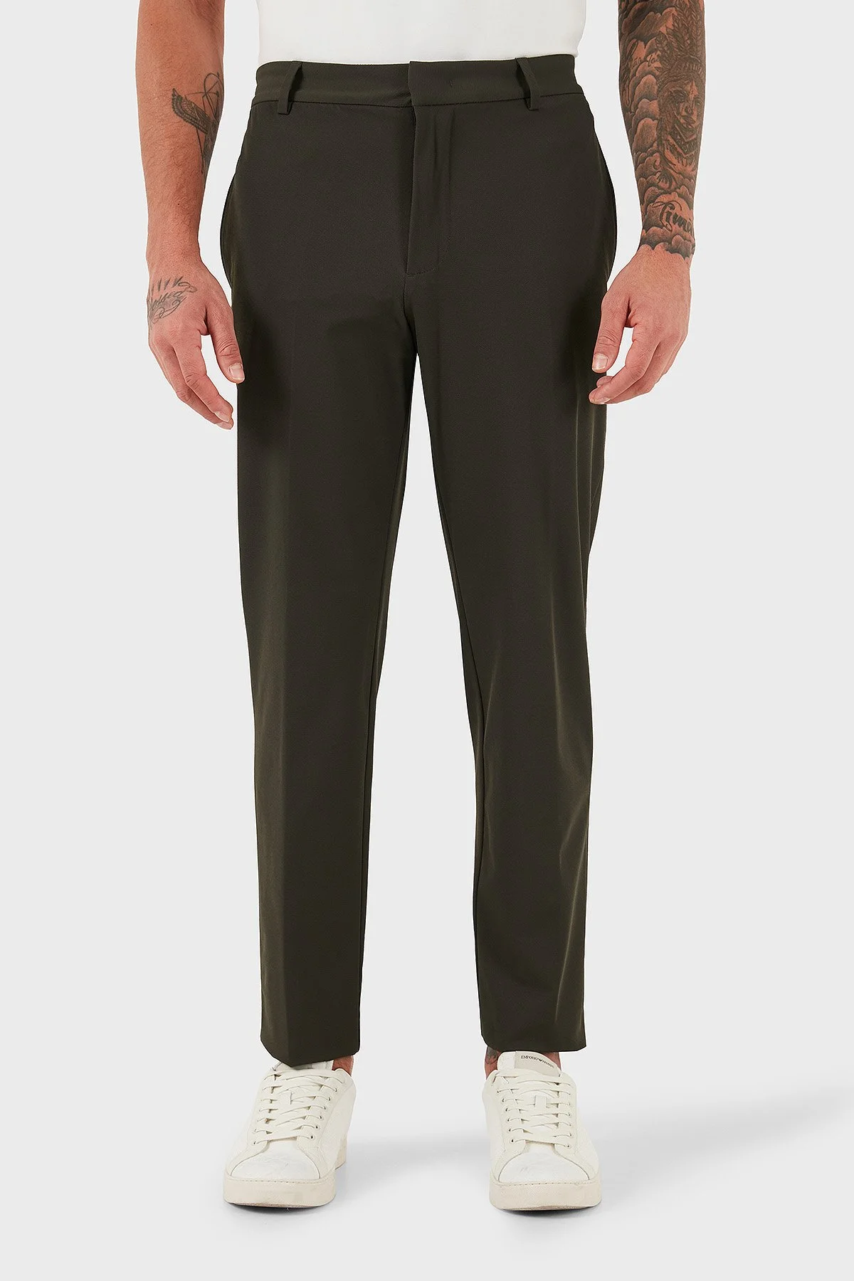 Emporio Armani Regular Fit Normal Bel Düz Paça Klasik Erkek Pantolon EM001505 AF18502 U8120 HAKİ - 4