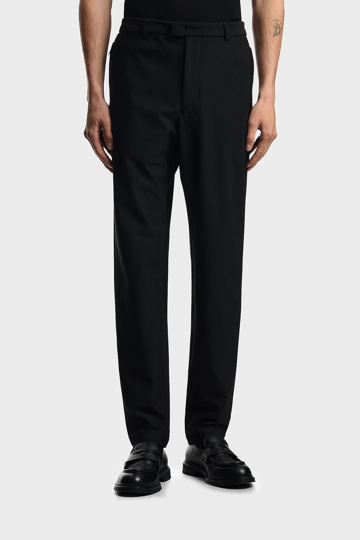 Emporio Armani Regular Fit Normal Bel Düz Paça Mikro Dokuma Erkek Pantolon EM000158 TE11109 UC001 SİYAH - 1