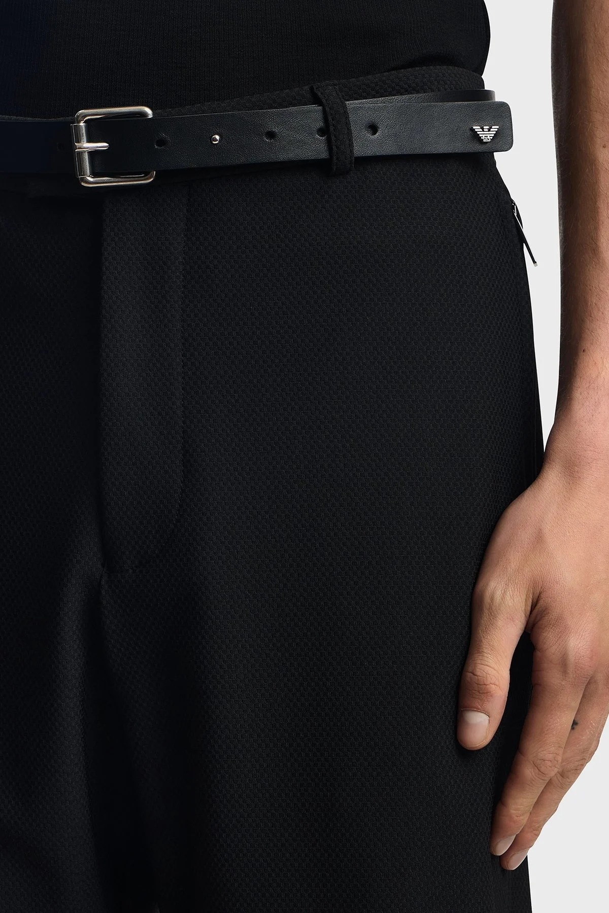 Emporio Armani Regular Fit Normal Bel Düz Paça Mikro Dokuma Erkek Pantolon EM000158 TE11109 UC001 SİYAH - 4