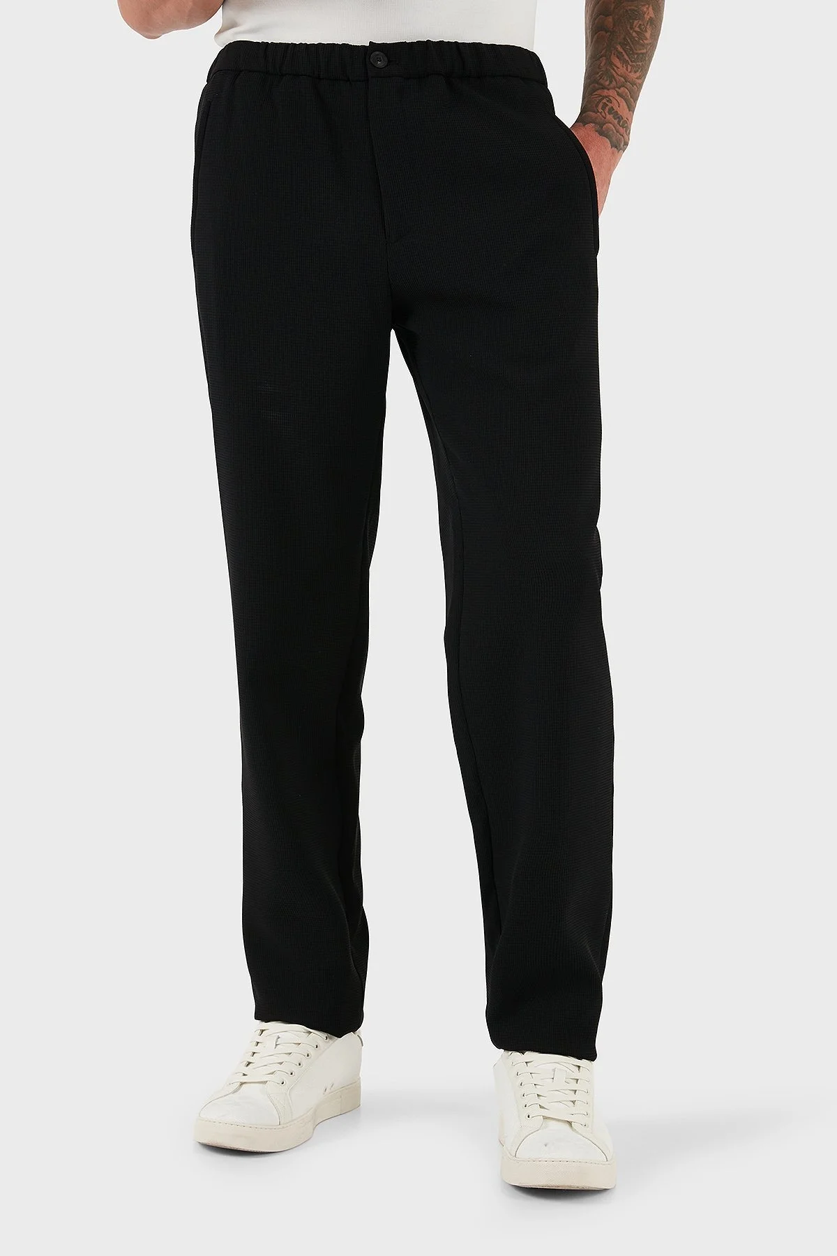 Emporio Armani Regular Fit Normal Bel Düz Paça Mikro Dokuma Erkek Pantolon EM001611 TE14101 UC001 SİYAH - 2