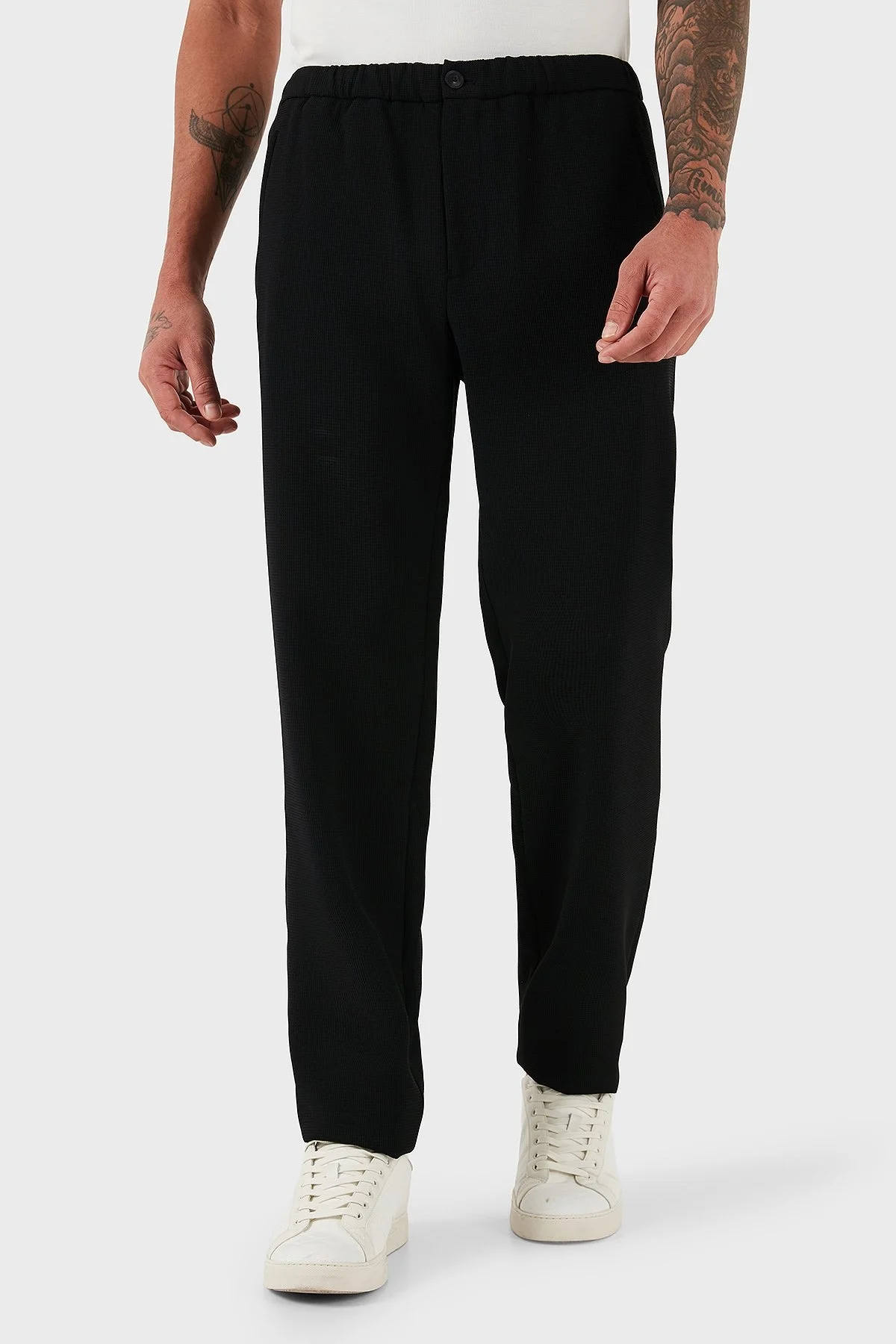 Emporio Armani Regular Fit Normal Bel Düz Paça Mikro Dokuma Erkek Pantolon EM001611 TE14101 UC001 SİYAH - 3