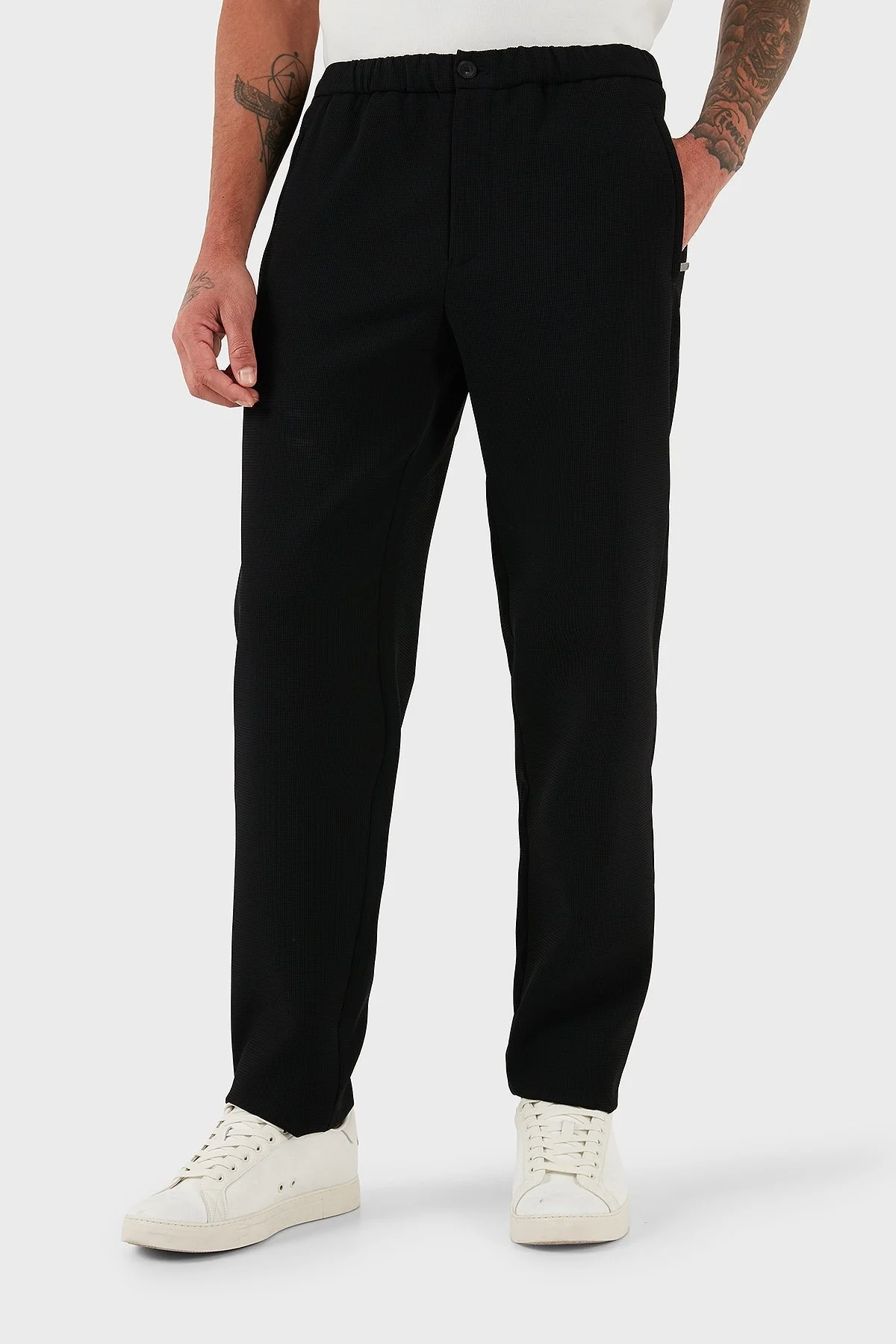 Emporio Armani Regular Fit Normal Bel Düz Paça Mikro Dokuma Erkek Pantolon EM001611 TE14101 UC001 SİYAH - 4