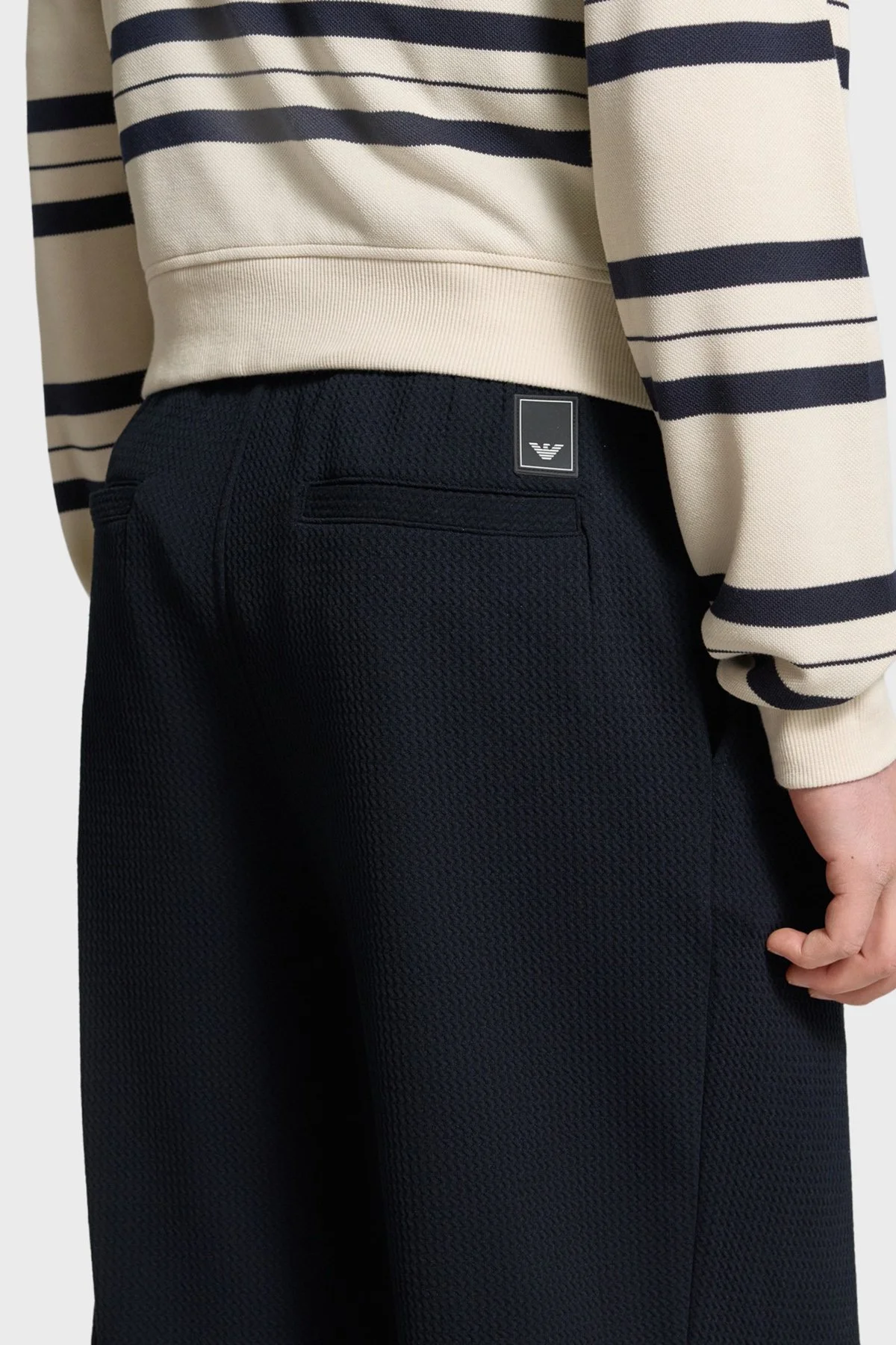 Emporio Armani Regular Fit Normal Bel Kabartmalı Jarse Erkek Pantolon EM005044 AF23623 UB118 LACİVERT - 4