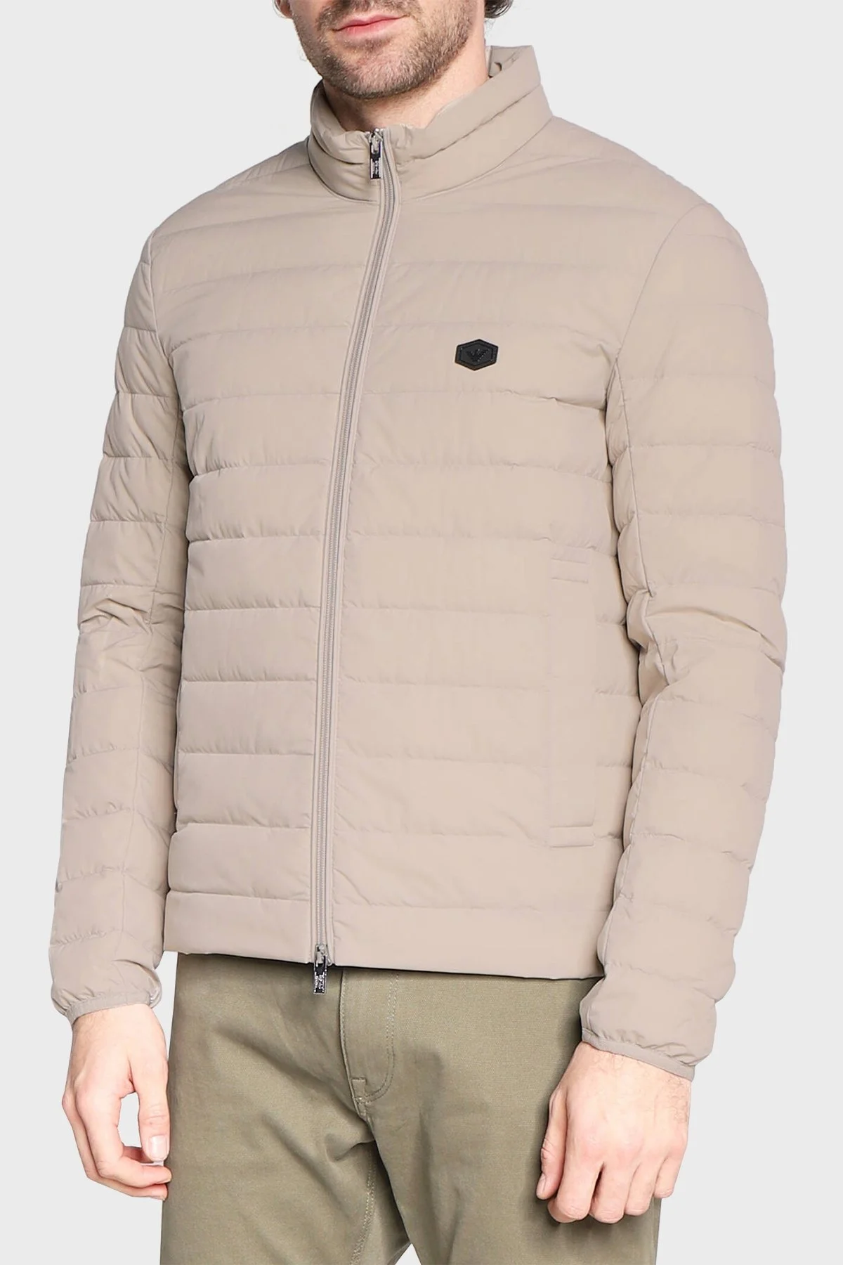 Emporio Armani Regular Fit Ördek Tüyü Dolgulu Dik Yaka Şişme Erkek Mont 8N1BQ2 1NLRZ 0431 KOYU BEJ - 4