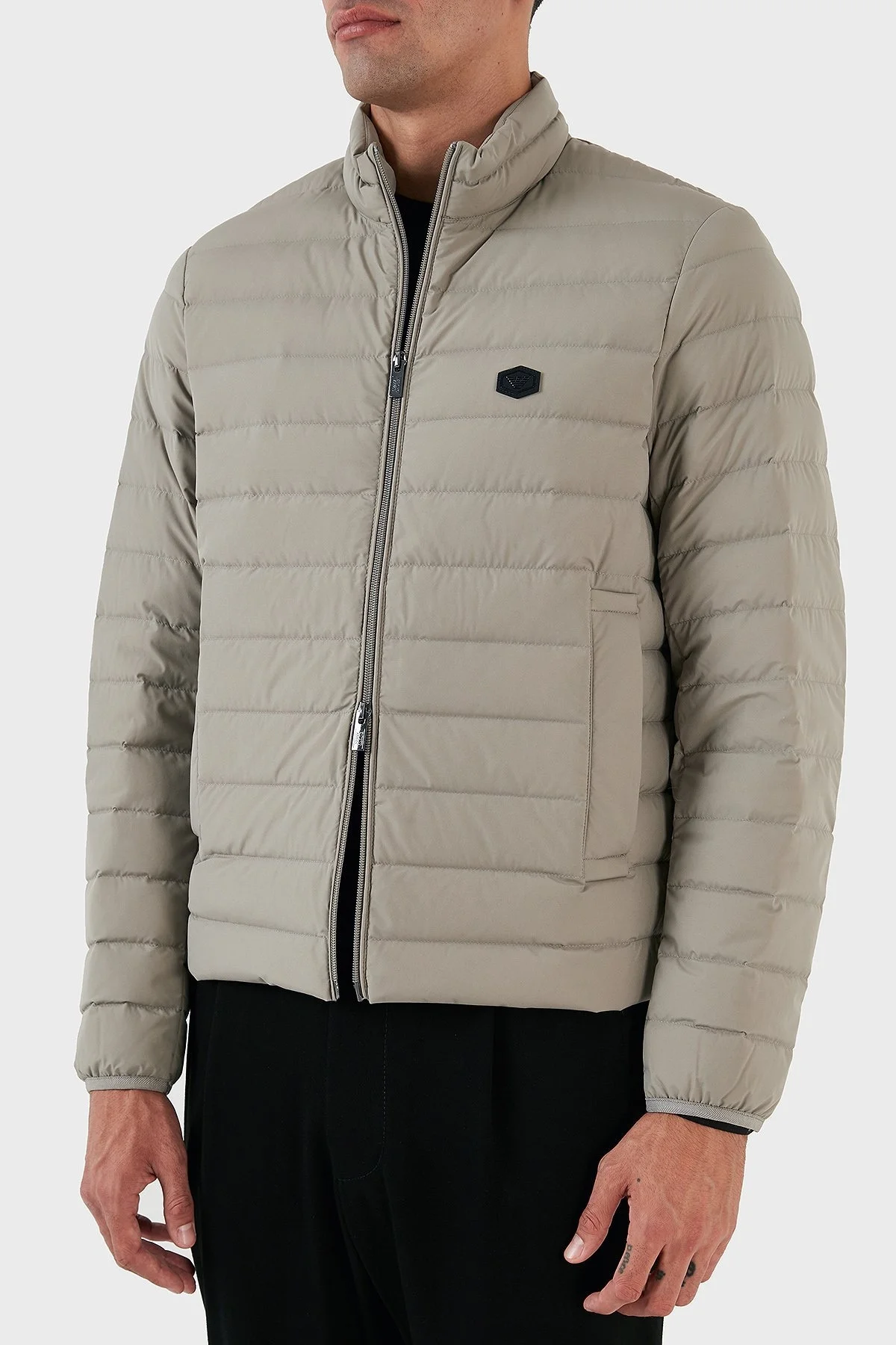 Emporio Armani Regular Fit Ördek Tüyü Dolgulu Dik Yaka Şişme Erkek Mont 8N1BQ2 1NLRZ 0643 GRİ - 2