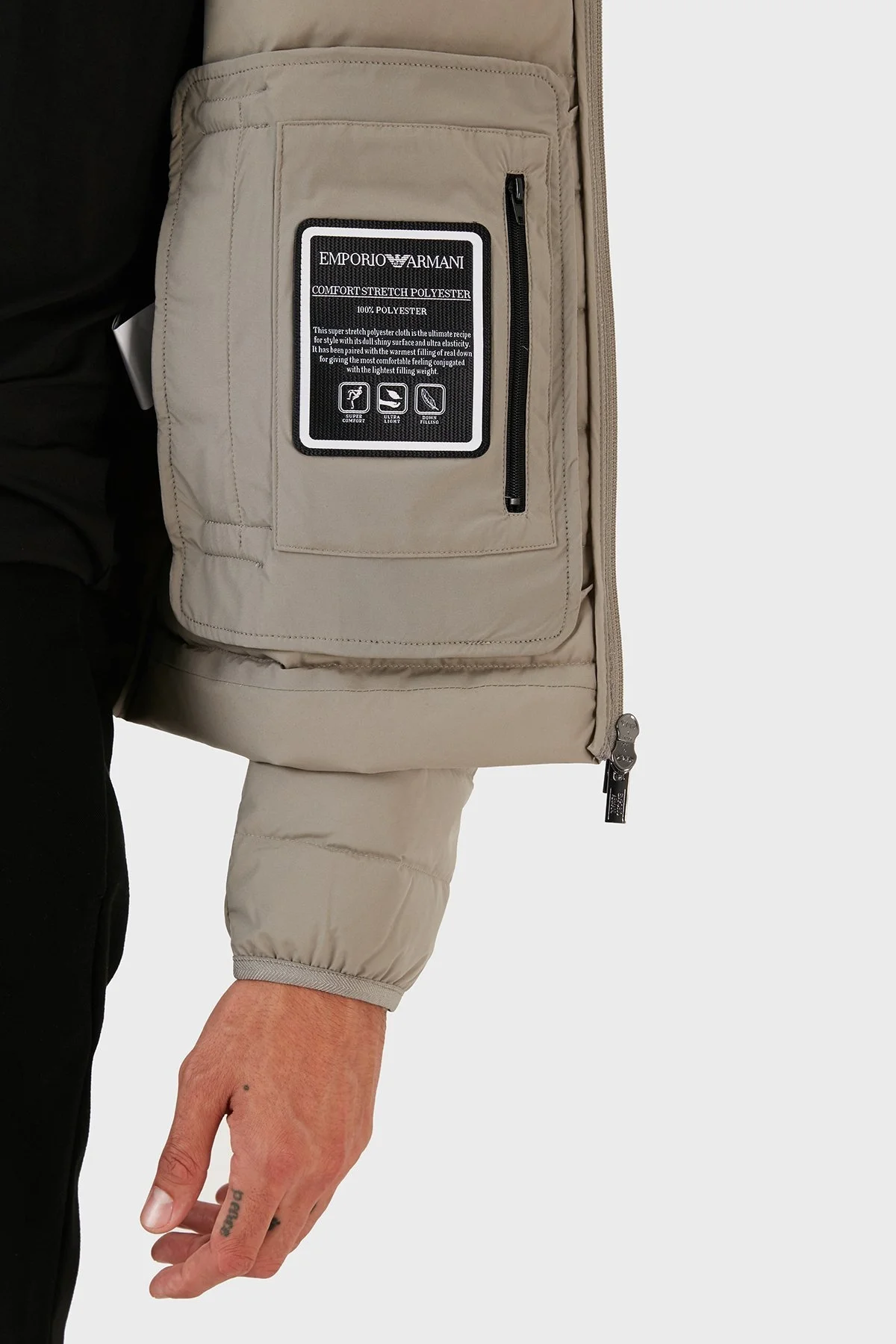 Emporio Armani Regular Fit Ördek Tüyü Dolgulu Dik Yaka Şişme Erkek Mont 8N1BQ2 1NLRZ 0643 GRİ - 5