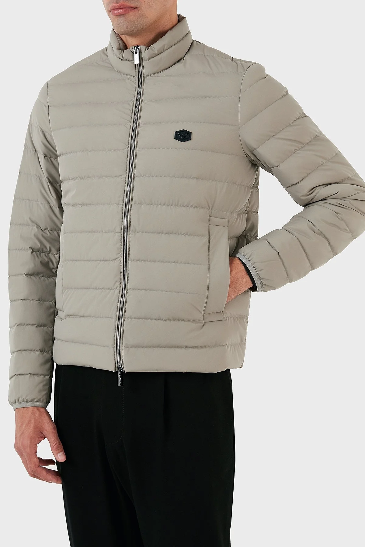 Emporio Armani Regular Fit Ördek Tüyü Dolgulu Dik Yaka Şişme Erkek Mont 8N1BQ2 1NLRZ 0643 GRİ - 6