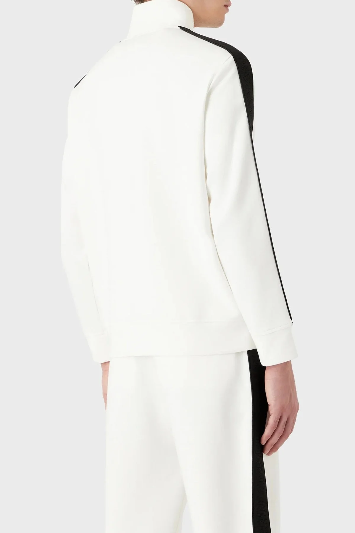 Emporio Armani Regular Fit Pamuklu Dik Yaka Fermuarlı Erkek Sweat 3R1MBA 1JHSZ 0101 BEYAZ - 2