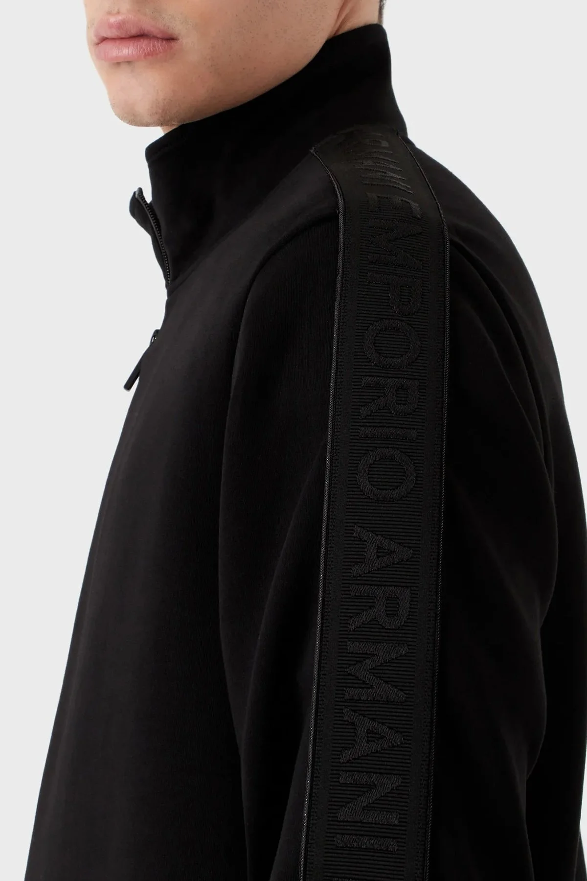 Emporio Armani Regular Fit Pamuklu Dik Yaka Fermuarlı Erkek Sweat 3R1MBA 1JHSZ 0999 SİYAH - 2