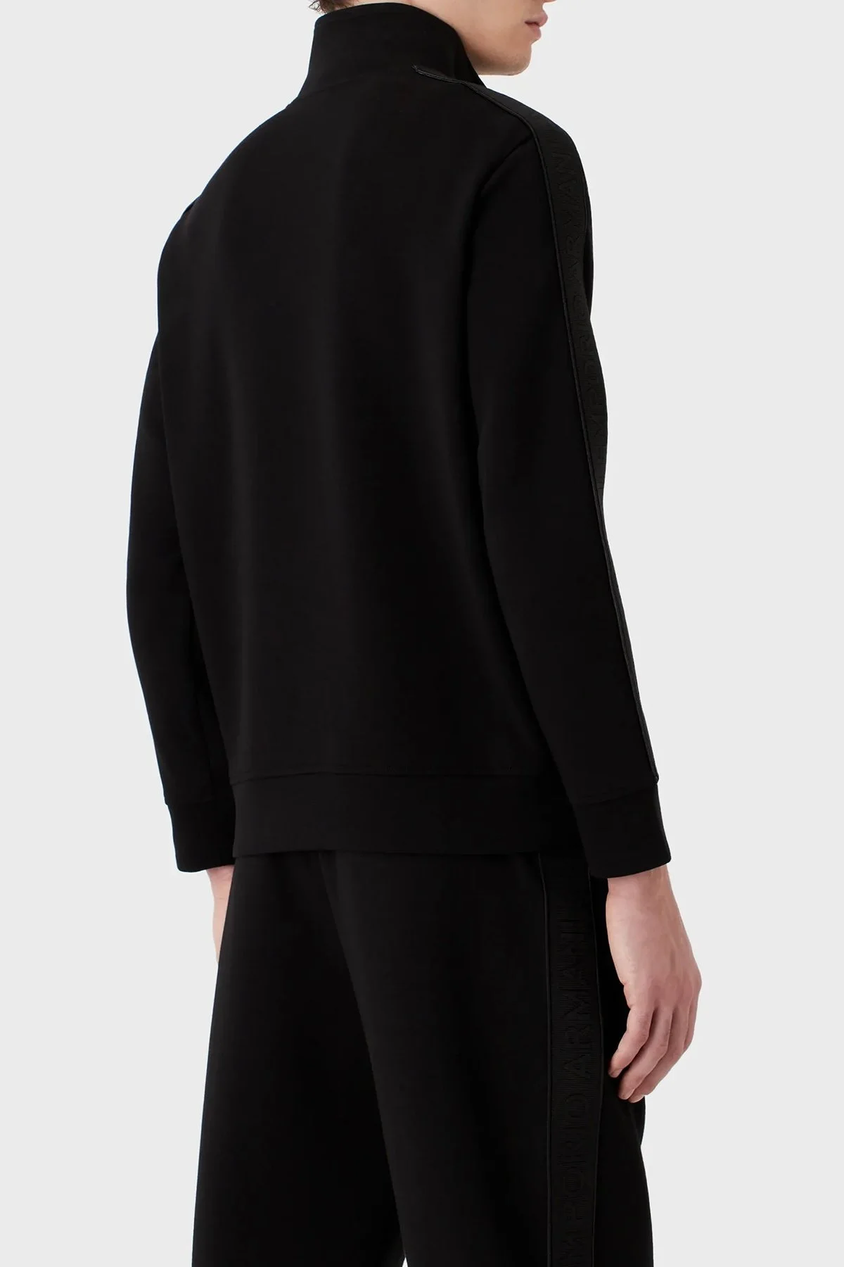 Emporio Armani Regular Fit Pamuklu Dik Yaka Fermuarlı Erkek Sweat 3R1MBA 1JHSZ 0999 SİYAH - 3