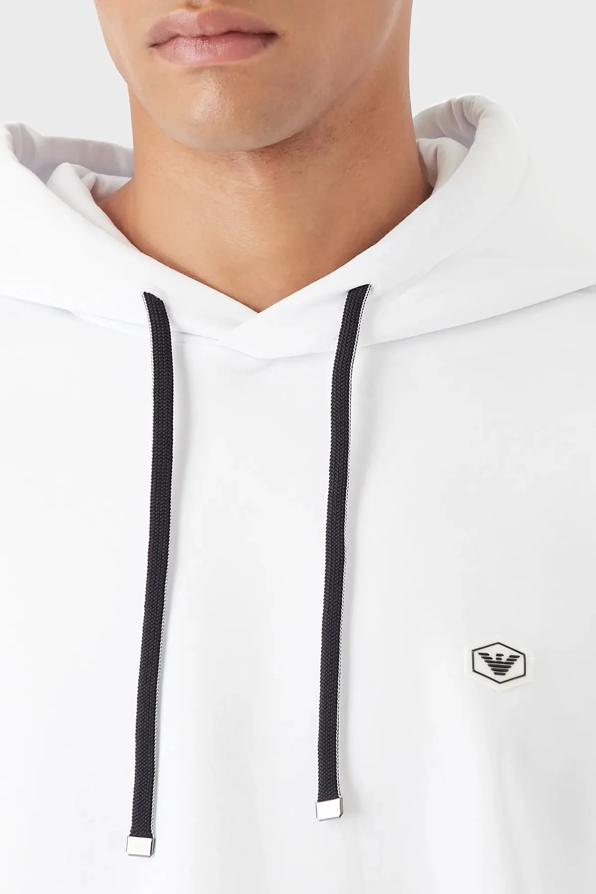 Emporio Armani Regular Fit Pamuklu Kapüşonlu Erkek Sweat 8N1MD0 1JHSZ 0100 BEYAZ - 6