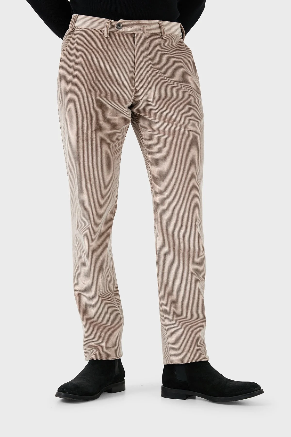 Emporio Armani Regular Fit Pamuklu Normal Bel Kadife Erkek Pantolon EM000076 TE11124 U6171 BEJ - 2