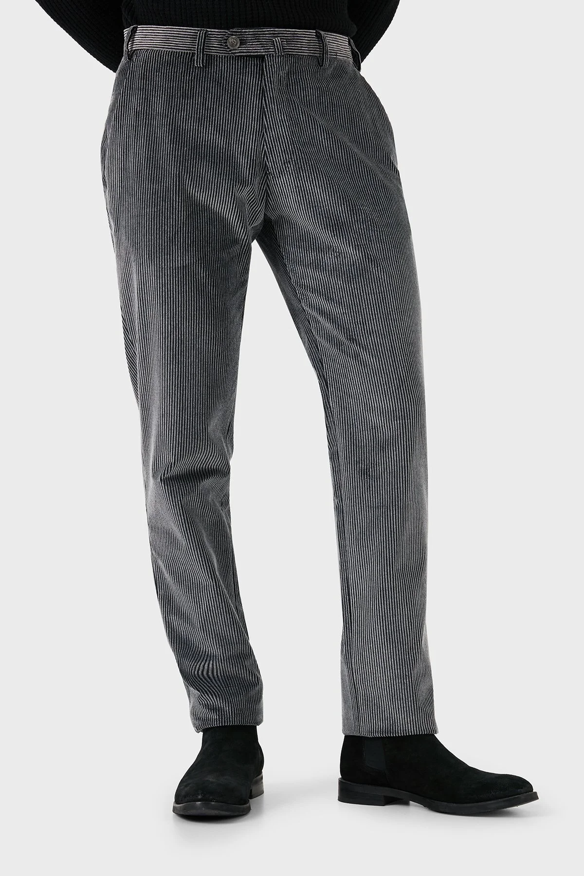 Emporio Armani Regular Fit Pamuklu Normal Bel Kadife Erkek Pantolon EM000076 TE11124 U8124 ANTRASİT - 10