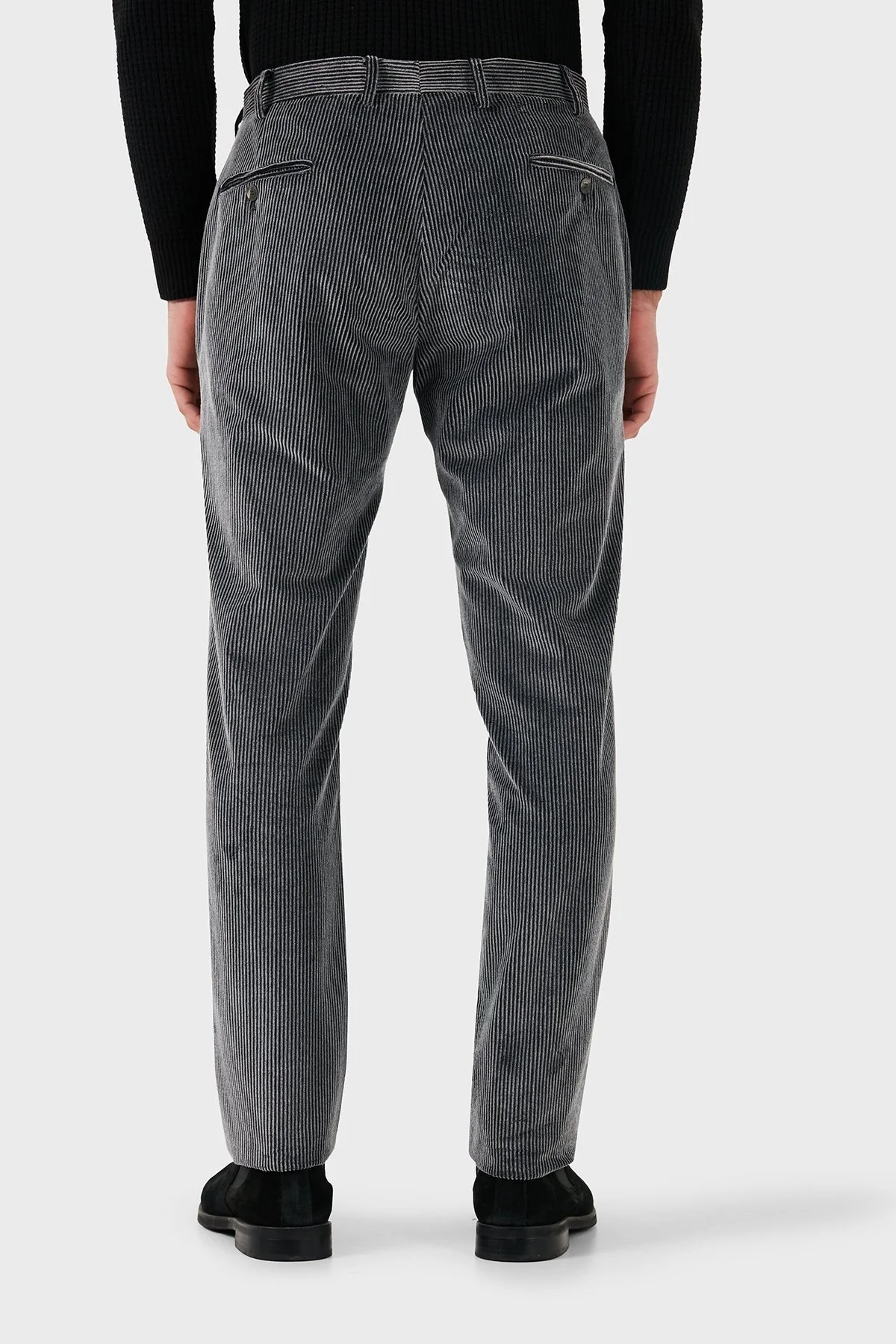Emporio Armani Regular Fit Pamuklu Normal Bel Kadife Erkek Pantolon EM000076 TE11124 U8124 ANTRASİT - 12