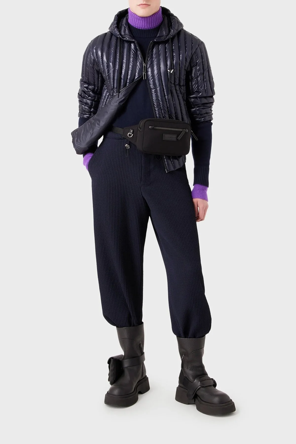 Emporio Armani Regular Fit Su Geçirmez Kapüşonlu Erkek Mont 6R1B79 1NKZZ 0920 LACİVERT - 3