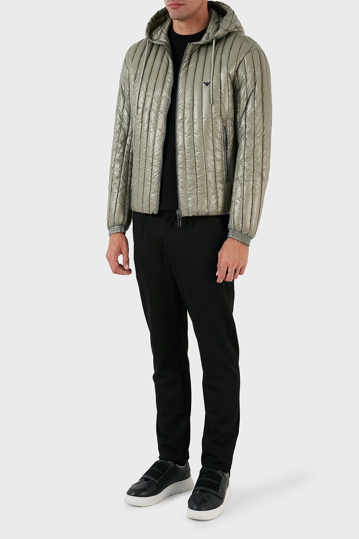 Emporio Armani Regular Fit Su Geçirmez Kapüşonlu Şişme Erkek Mont 6R1B79 1NKZZ 0606 HAKİ - 10